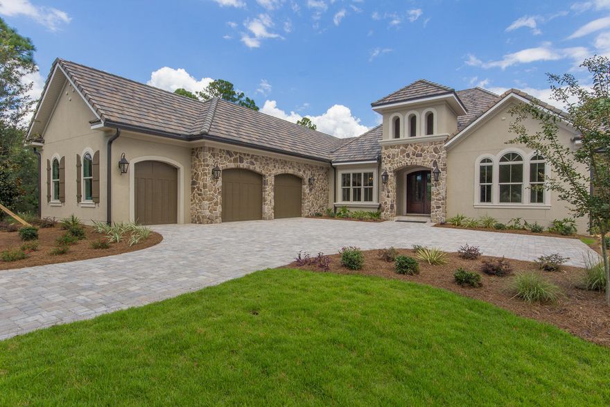 Brand new and ready to move in! Single story home with an enclosed pool. This estate is tucked away in the exclusive, gated community of The Preserve at Burnt Pine. This home is sure to please with features like a 2.5-car garage, enclosed lanai with outdoor kitchen, custom built cabinets, fireplace, granite counters, arched Mahogany entry door, GE Monogram Stainless Steel appliances, two tank less Rani water heaters, pre-wired sound system, and a combo of hardwood, tile & carpet throughout. Don't miss out on this opportunity to own a brand new home!