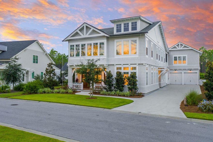 Masterfully Designed Southampton Inspired Home with Outdoor Oasis.Meticulously maintained and expertly crafted, the one-of-a-kind Nantucket-inspired retreat at 55 Seastone Court embodies the pinnacle of design and craftsmanship within the WaterSound Origins community. Masterfully designed by Chris Stoyles, this purely custom 4,625-sq.-ft. single-family residence on a premiere estate lot offers refreshingly creative interiors, hand-chosen finishes and architectural elements rarely seen in the popular family-focused community. Spanning across a two-story main house and a one-bedroom carriage house, five bedrooms are offered in total, as well as multiple living and entertainment areas, perfect for multigenerational living or simply those craving the rarity of space along the coast.