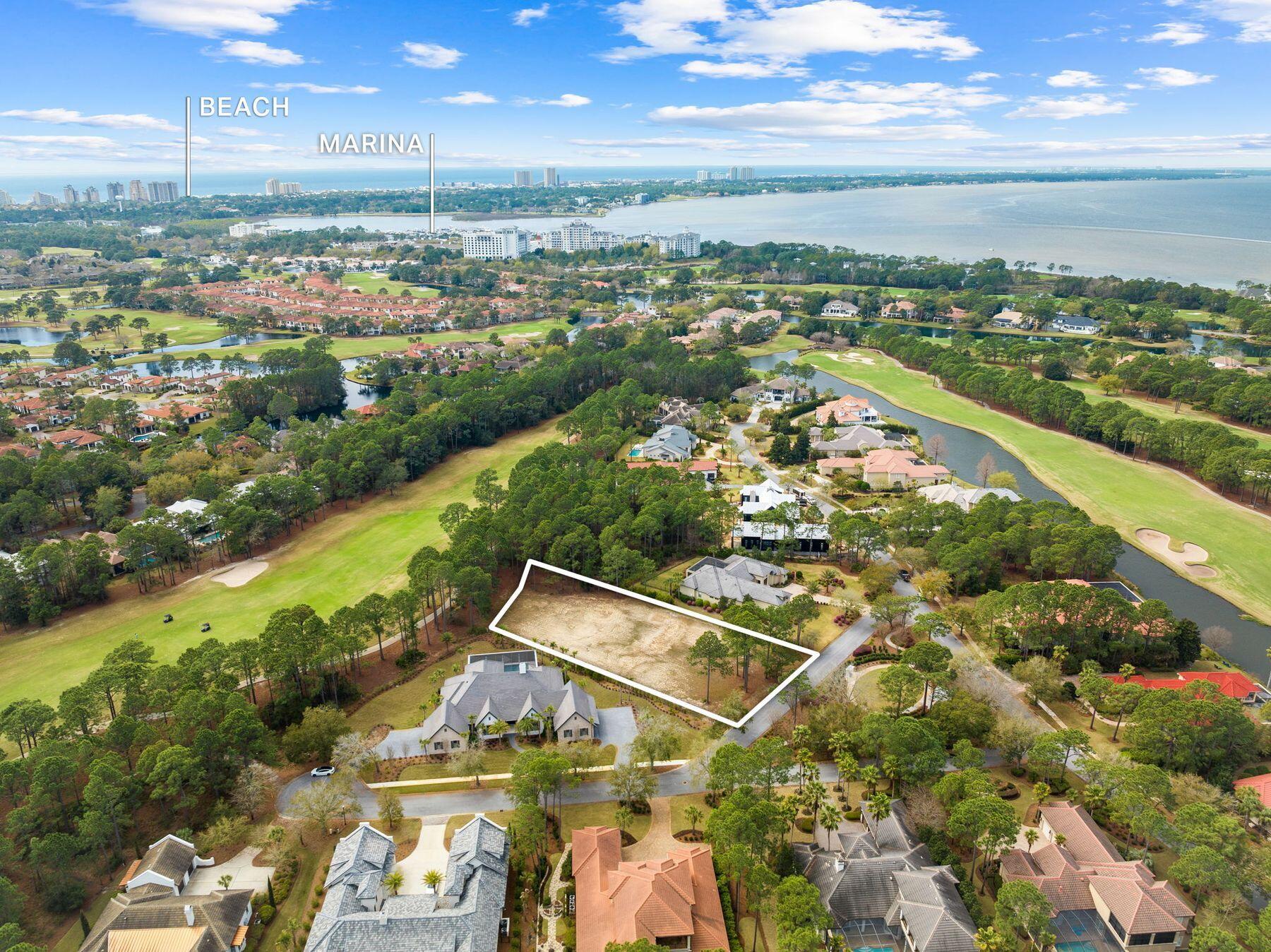 One of the last estate-sized homesites in the prestigious, gated non-rental community of Burnt Pine, located within the Sandestin Golf and Beach Resort. Currently, this is the only homesite available for purchase in all of Burnt Pine. Prime location, backing up to the 13th fairway of the Raven Golf Club. Burnt Pine Golf Club and driving range is within walking distance. There is no build-out time; so you will have plenty of time to design your dream home on one of the few remaining lots in Burnt Pine's Ravenwood neighborhood. Sandestin Golf and Beach Resort features more than seven miles of beaches & pristine bayfront, four championship golf courses, 15 world-class tennis courts, a 226-slip marina, a fitness center, and spa & celebrity chef dining. Shop, dine and play at the charming pedestrian village, The Village of Baytowne Wharf and more. You will enjoy going to the beach as well as all the shopping and dining including your Publix grocery store and movie theatre at Grand Boulevard and Baytowne by golf cart, walking, or bicycle! Don't forget the tunnel that goes under 98 in the resort to go to your private beach by golf cart or bike! You will also enjoy The Phil Hummel Aquatic Center pool which is heated and open year-round as well as the Linkside Pool! Build your dream primary residence or second home on this exclusive lot in Burnt Pine! This homesite has been cleared and already has extra fill dirt on the property.