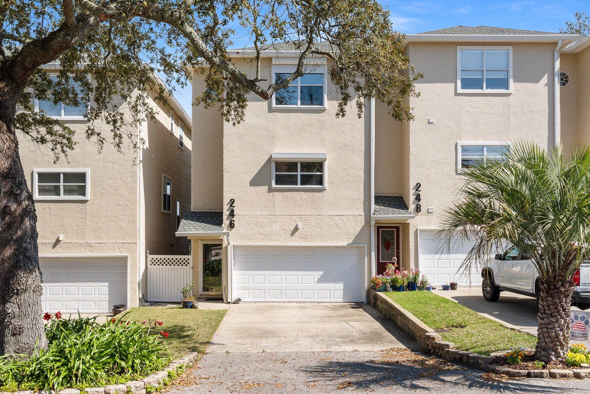 Waterfront Living in the Heart of Panama City Welcome to 246 E 3rd Place, where waterfront living meets timeless elegance. Perfectly positioned in the historic Cove neighborhood and just minutes from vibrant downtown Panama City, this stunning 3-story townhome offers the ultimate blend of comfort, convenience, and coastal charm. With 4 spacious bedrooms, 3.5 bathrooms, and a 2-car garage, this home boasts breathtaking views of Massalina Bayou and direct Gulf access via your deeded deep-water boat slip--14x40 feet, wide and deep enough to accommodate both sailboats and larger dream vessels.