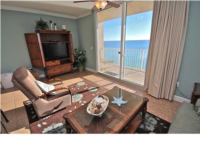 This one bedroom, two bath unit plus hall bunks is located on a very desirable lower floor. This unit is beautifully furnished and includes tile throughout, granite counter tops in the kitchen and both baths, crown molding, stack washer/dryer, all kitchen appliances and tile. Tidewater may be the best opportunity for buyers on the beach! Tidewater boasts a solid Homeowner's Association with low delinquencies and the goal of continued improvement of this great property. Tidewater has it all including a movie theater, restaurant, heated indoor pool, two outdoor pools, game room, coffee/sundries shop, fitness center with large spas overlooking the beautiful beach. WiFi and Cable TV are included in the dues. Rental guests love the proximity to Pier Park and all the amenities in the
