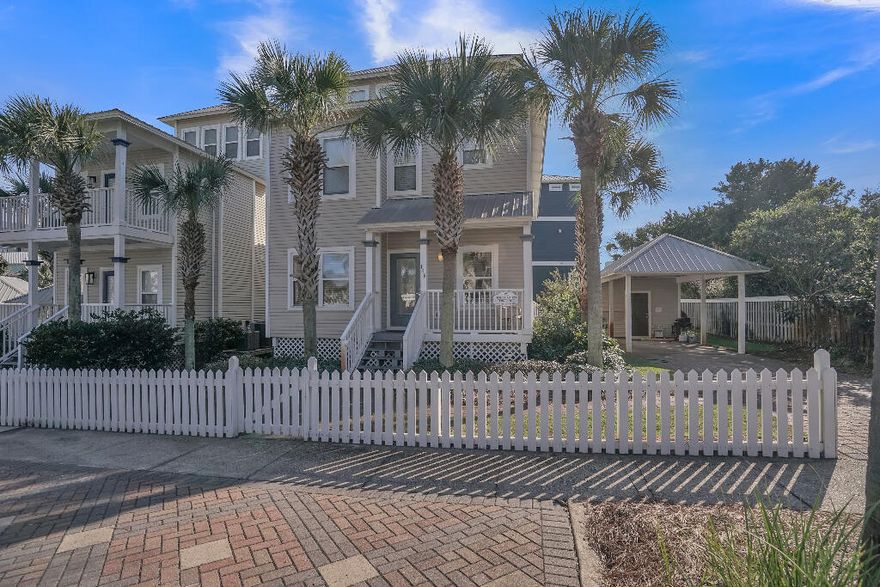 High rental income producing property in one of the only cottage communities near the ocean in Miramar Beach and Destin.  The Gulfside Cottage community boasts a community pool, gazebo, and a walk path to the beach. The walk to the beach is about 120 steps. The cottage boasts a covered parking area with lockable storage unit for beach gear. The interior has had numerous updates in recent years including flooring, full painting, kitchen remodel, and most of the furniture is newer. The 3rd story crows nest boasts ocean views and a 2nd living area/bonus room. The second floor has an open living/dining area and a large wrap-around patio.