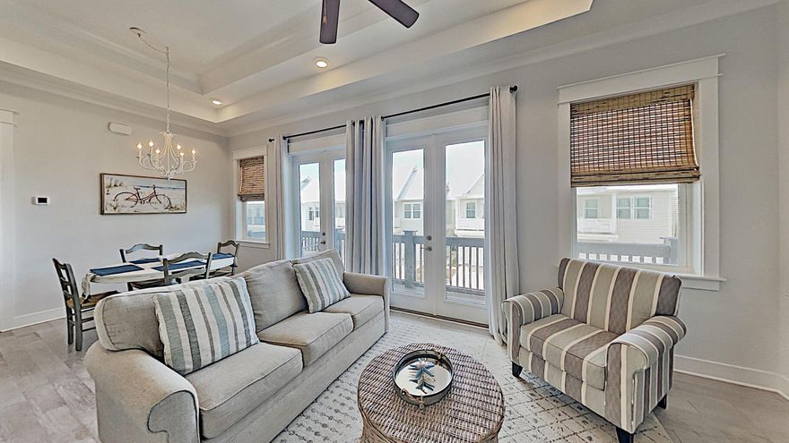 Highly desired lot! This 2 bedroom, 2 bath Aruba unit is just the place to relax and unwind here on the Emerald Coast. The kitchen is a cooks dream with carefully chosen appliances. From the gas cooktop to the over-sized fridge, you will have all you need to prepare meals and entertain just the way you do for family and friends at home. The dining area has seating for 4, and 4 extra places at the bar. The open living and dining areas have 10' ceilings and plenty of windows for a bright and spacious feel, while the oversized balcony offers extra space for that morning cuppa joe or a sunset glass of wine. The Master suite offers a king size bed, with a queen over queen bunk in the second bedroom.