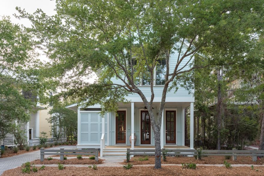 Incredible location on Cinnamon Fern Park just steps from the pool at Camp WaterColor! This gorgeous 5 BR/5.5 BA beach retreat in the WaterColor community has been recently renovated with highlights including a new guest bathroom, a reconfigured living space and an outdoor patio. A modern galley-style kitchen provides plenty of prep space for gourmet dinners while a large fireplace creates a cozy and welcoming dining area. The bright and open living area offers ample room for everyone to gather and leads to a spacious screened porch overlooking the park. Relax and watch the children play outside! Additional special features include a secondary living area, bunk rooms, built-in shelving, and a total of three porches for added living space. Located on 499 acres in the renowned South