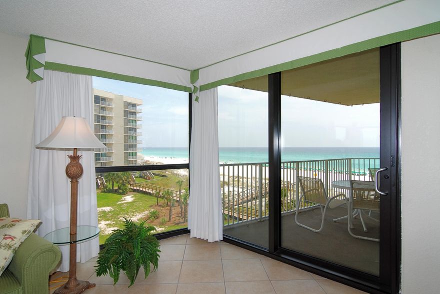 Gorgeous views Gulf & Beach from this 3BR/3BA Condo at Mainsail. Located only 1 unit back from the front, this condo offers one of the best views at mainsail. This condo features diagonal tile floors in the living space, kitchen, hallway, & bathrooms and carpet in the bedrooms. The kitchen features breakfast bar, smooth cooktop, wood cabinetry, wine refrigerator, & laundry closet with washer/dryer. The large open living area has a wet bar, mirrored wall, gorgeous views, & balcony access. The master suite features balcony access, amazing views, & updated master bath. Other features include 2 additional bedrooms & 2 owner's closets. Mainsail has amazing amenities including 2 pools, 600FT of Beachfront, & 24hr security. See you at the Beach!!!