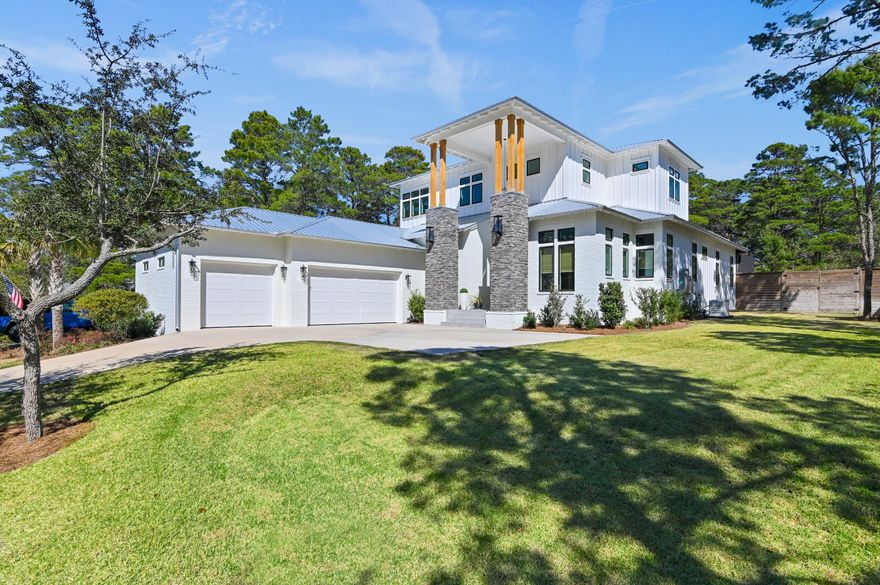 Beautiful Home in a serene cul-de-sac along 30A, this custom built 4-bed, 4 full + 2 half-bath estate is a 3,366 sq ft sanctuary of elegance. Over 5,000 sq ft under roof, with nearly 1,000 sq ft of screened poolside bliss. Invite effortless entertaining and relaxation. A Monogram-appointed gourmet kitchen inspires culinary artistry, while the gas-heated pool, spa, and summer kitchen promise endless outdoor indulgence. Premium finishes, whole-house generator, 3-car garage,  extra driveway, and BONUS ROOM heated/cooled w/its own window and door to a separate fenced area; adding comfort and convenience. Ask about the 3rd garage bay!! Turn-key options make this an exceptional 30A opportunity.