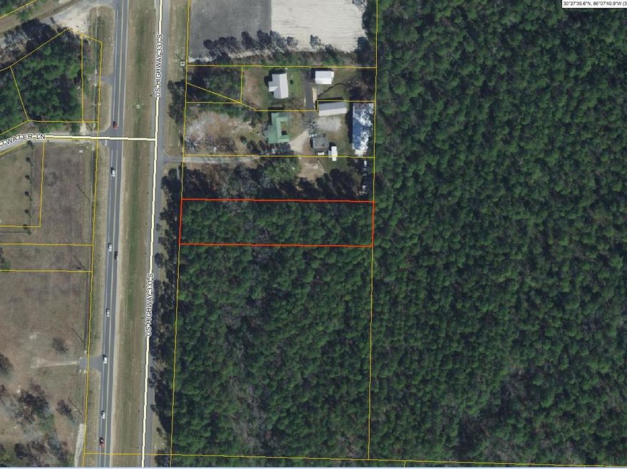 This exclusive piece of land, is just off of Hwy 331, in Freeport, Florida. As construction of this highway is near complete, this piece of land will be a pinnacle point of accessibility to anyone entering or leaving South Walton. Minutes from the world's most beautiful beaches, fine dining, and shopping, this is the perfect piece of land to build on. All measurements are approximate. Please measure if needed.