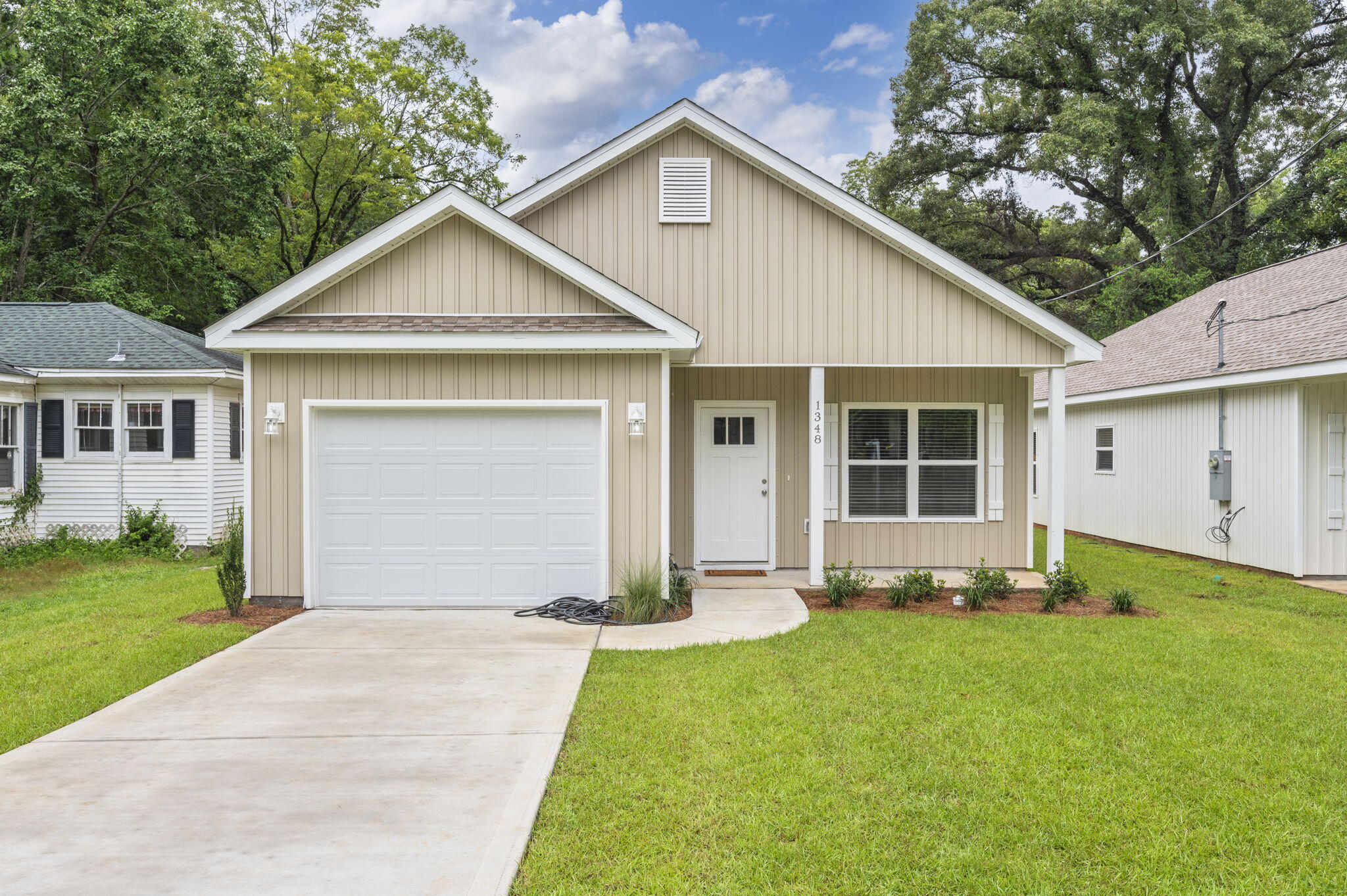 Welcome to quality-built affordable living by Clary Custom Builders! This brand new 3-bedroom, 2-bath, home with garage will have very low insurance rates, keeping your total monthly payments down! The central location in Crestview makes it super convenient, a quick drive to whatever you need! You'll fall in love with the open living/kitchen area with it's large, gorgeous island and overhang for extra seating - and y'all the PANTRY is HUGE - you've got to see it in person! This plan has it all and even more-there's a mud room right off the garage door, beside the laundry room! The master bath has a double-vanity and large walk-in closet, too! You'll love the front and back porches! *Refrigerator included. Come to our Open House or schedule a Private Showing starting 07/24/25!