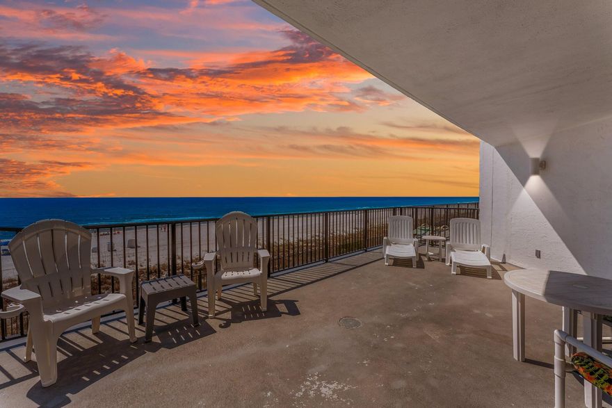 A rare opportunity to own a second-floor condominium in Aquavista Condo on Panama City Beach - complete with its own private gate to the pool and an expansive 27 x 15 balcony! This special corner unit features 3 bedrooms, including a GULF FRONT MASTER BEDROOM, 2 full baths, and comfortably sleeps 10. It's being sold fully furnished and is already part of a thriving rental program with weeks booked! The seller has just invested over $40,000 in brand-new impact-resistant sliders and windows for added value and peace of mind. Aquavista boasts one of the best deeded beach areas along the Emerald Coast. This low-density complex features just two 8-story towers, meaning uncrowded, pristine beachfront to enjoy. Plus, with convenient covered parking under the  the building and four elevators, you'll never have to worry about long waits or walks from car to your condo! Amenities include a stunning gulf-front pool, hot tub, owners' lounge, fitness center, and sauna! Walk to the grocery store, restaurants, and even the drug store from this turnkey condo! Perfect for primary residence, vacation getaway, or rental investment - and just in time for summer! Aquavista has undergone significant updates in recent years, ensuring the building is in top condition and has successfully passed its milestone inspections. Now is the perfect time to buy - call today!