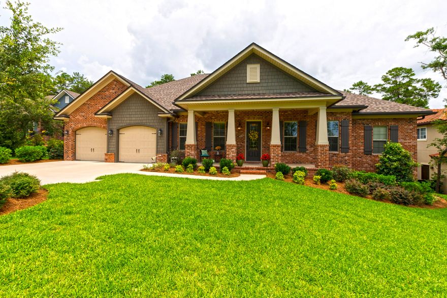 Welcome home to this gorgeous Classic Hampton design by an award winning builder in Swift Creek! Built in 2014, this single story 4 bedroom, 3 bath charmer boasts the highly sought after open, split floor plan. Hand scraped, engineered wood flows throughout the main living area along with extensive crown molding. Large kitchen includes gas stove, double oven, upgraded stainless steel appliances, pantry and expansive counter top for easy additional seating. A custom clever desk space opens up the area from the large eat-in kitchen to the family room that includes built-ins and a beautiful stone gas fireplace. The double glass doors in the family room open wide to the expansive covered and screened in patio with serene views of the partially wooded and well manicured backyard-MORE