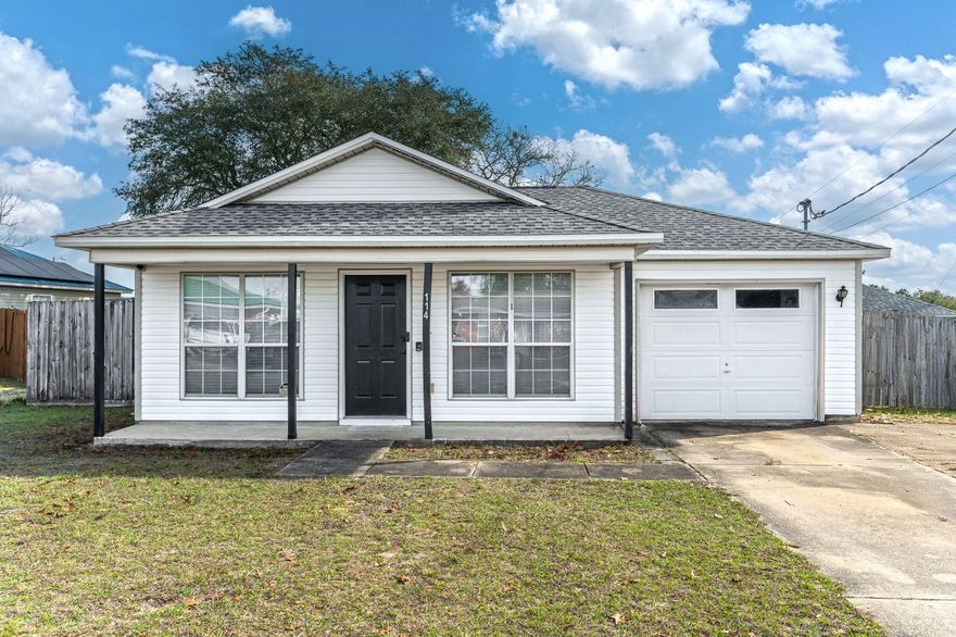 Looking for the perfect starter home in South Crestview or one that you can comfortably downsize into? This is it! The Kitchen and dinning area are joined by a breakfast bar, and flow seamlessly into the main living area. Beautiful wood-like hard surface flooring throughout and vinyl in the 2 full bathrooms for easy cleaning; no carpet here. Comfortably sized spare bedrooms and a primary bedroom big enough for your king-sized bed. Walk straight into the huge fenced in backyard and see all the possibilities... kids, dogs, BBQ's, RV/Boat Parking... you name it. HVAC 2021 and Roof 2020. VA assumable loan available at a 2.875% interest rate for the first couple weeks only.