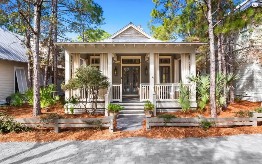 Located in the Camp District of WaterColor Phase II. This 3 Bedroom, hall bunks, teen suite loft and 3 Bathroom home is ready for your enjoyment, a rental property investment or both! Offered beautifully furnished and move in ready, the front porch welcomes you with gas lanterns, swinging bed and sitting area. Stunning reclaimed antique pine floors give way to an open floor plan, vaulted ceilings and wood planked walls. The home, built by Chris Clark, with custom cabinets, two fireplaces, large kitchen island & pantry leave room for everything and space for everyone. The back screened in porch leads to you the grilling area, outdoor shower and parking for 2. Steps to Camp WaterColor and close to Publix. The WaterColor Amenity Expansion Project special assessment has been paid in full