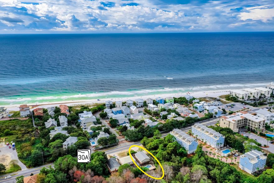 Fantastic Scenic Highway 30A location just down from the beautiful beach access at Ed Walline State Park and the shops and restaurants of the Gulf Place community! The cozy, 3-bedroom beach cottage was built on stilts, which provides a covered patio and parking. Includes an in-ground pool and patio! Subject property is being sold furnished; exclusions shall apply. Enjoy the Scenic 30A lifestyle and/or rental income!