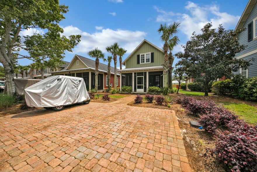 Tucked away on one of the most desirable lots in the Bungalos at Sandestin Golf and Beach Resort, this three-bedroom, three and a half-bath Florida-style home offers a retreat that is both spacious enough for a large family or group, but designed with the comforts of a cozy, inviting beach cottage.The well-planned layout features a large master bedroom on the first-floor. The kitchen features upgraded wood cabinets, stainless appliances, granite countertops and attractive yet durable travertine floors which also run through the open dining/living area. The bedrooms offer plush carpeting. Other upgrades include wainscoting, crown molding and extra high ceilings, adding to this home's Southern charm. Updated features include a new sofa, new king size mattress, and