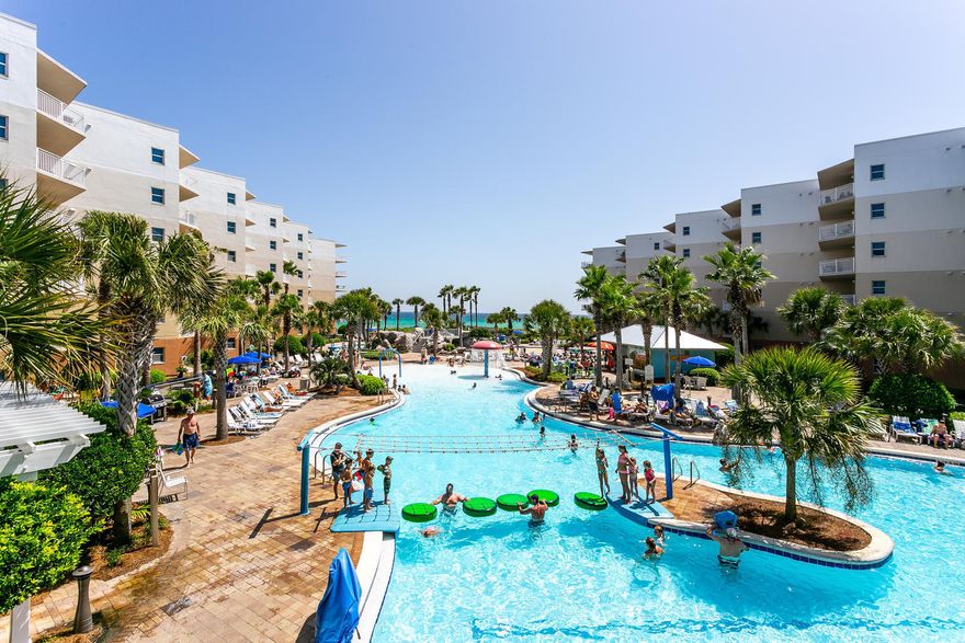 Welcome to Waterscape! Fort Walton's premier resort. This adorable 1 bedroom plus bunk area comes fully furnished and rental ready! Drop off your luggage and relax in the lazy river, grab a snack and drink at the tiki hut or spend the day in the sand and surf! The unit has a private balcony overlooking the 2 pools.