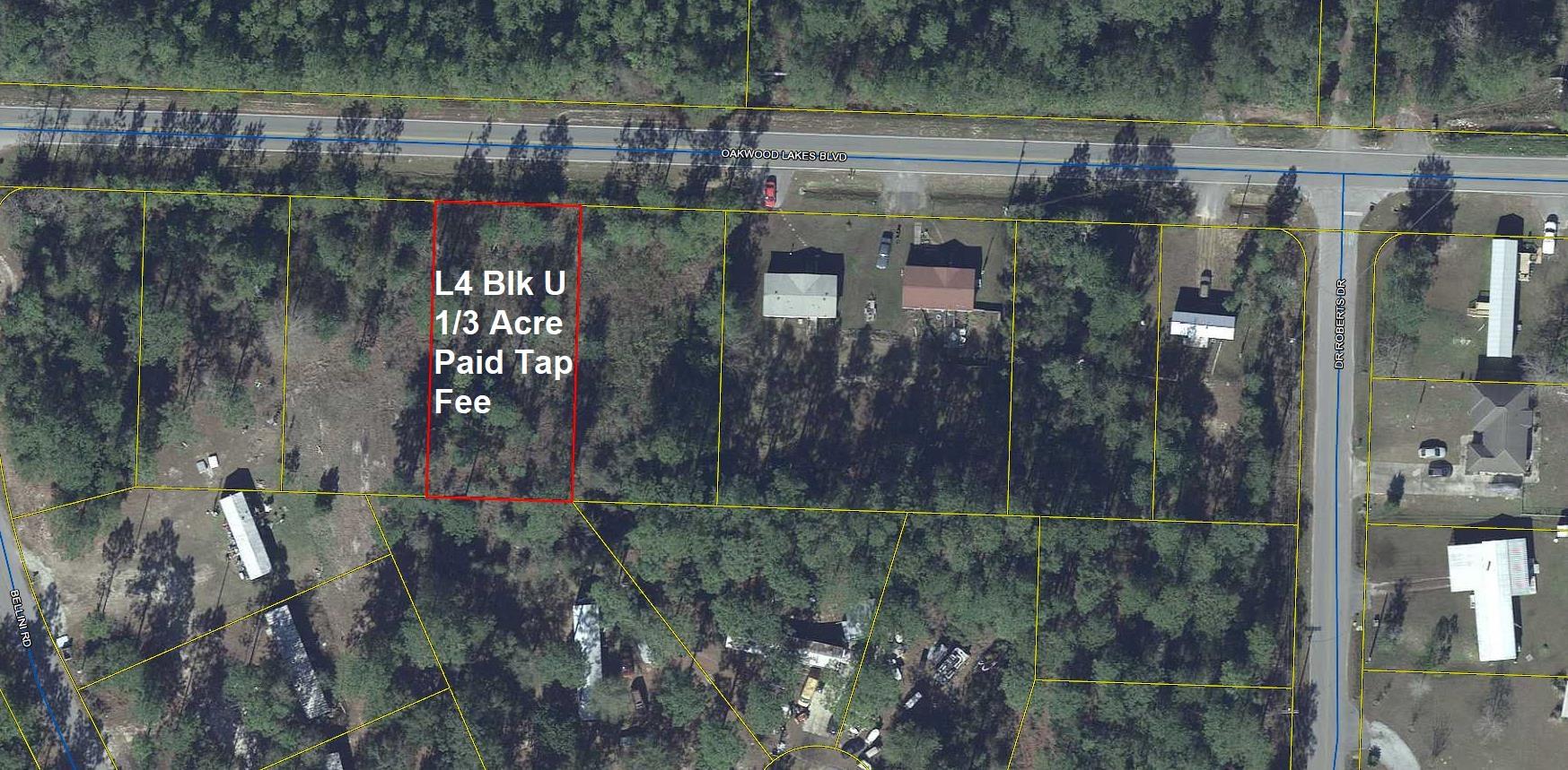 Location, location! 1/3 acre lot on paved road. Oakwood Lakes Blvd. is located just outside the city limits and convenient to shopping, dining and schools. Build to suit or have a manufactured home placed on this lot. Tap fee has been paid, electric on street, high speed internet and cable available. Adjoining lot is also available for additional purchase. (see MLS #841345)