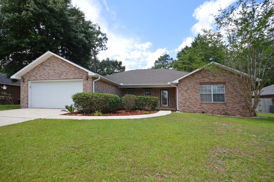 EXQUISITE is the word for this FOUR bedroom, two bath, 2201 SF all-brick and freshly-painted home that will surprise and delight you with its open floor plan and tons of windows that allow soul-refreshing sunlight to fill the home! The main living area has crown molding and includes a Great Room, with gorgeous wood laminate flooring, tray ceiling, & an electric fireplace, which flows in perfect harmony into the Dining, Breakfast Nook & Kitchen. The Chef's Dream Kitchen, with its ample counters, oodles of cabinets and a pantry, is complimented with a hop-up Breakfast Bar that, via a single-French door, overlooks your open patio and privacy fenced backyard. In fact, the entire interior & exterior living spaces flow together in perfect harmony... creating an entertainment lover's dream & the perfect spot for a summer BBQ or fall/holiday get-togethers with family & friends. The split floor plan provides much privacy for the master suite, which features an enormous walk-in closet & ensuite that, with its extra large vanity space, walk-in closet, separate, oversized shower, & garden tub, is fit for a movie star!  Imagine closing the door to the rest of your life, pouring yourself a glass of wine & taking a relaxing soak in your very own garden tub!  On the opposite side of the home are THREE additional bedrooms and a full bath.  Extras include new carpet in all bedrooms, fresh paint throughout the home, a two-car garage with opener, privacy-fenced backyard, small storage shed for lawn equipment, etc., and the perfect set of shade-trees for a life-time of lazy Sunday afternoon naps in the hammock! "***NOTE:  A new 3-Ton, 14 SEER HVAC heat-pump system was installed on Aug 2, 2017, and comes with a 10-year part and 5-year labor warranty that is transferable to the new buyer!"