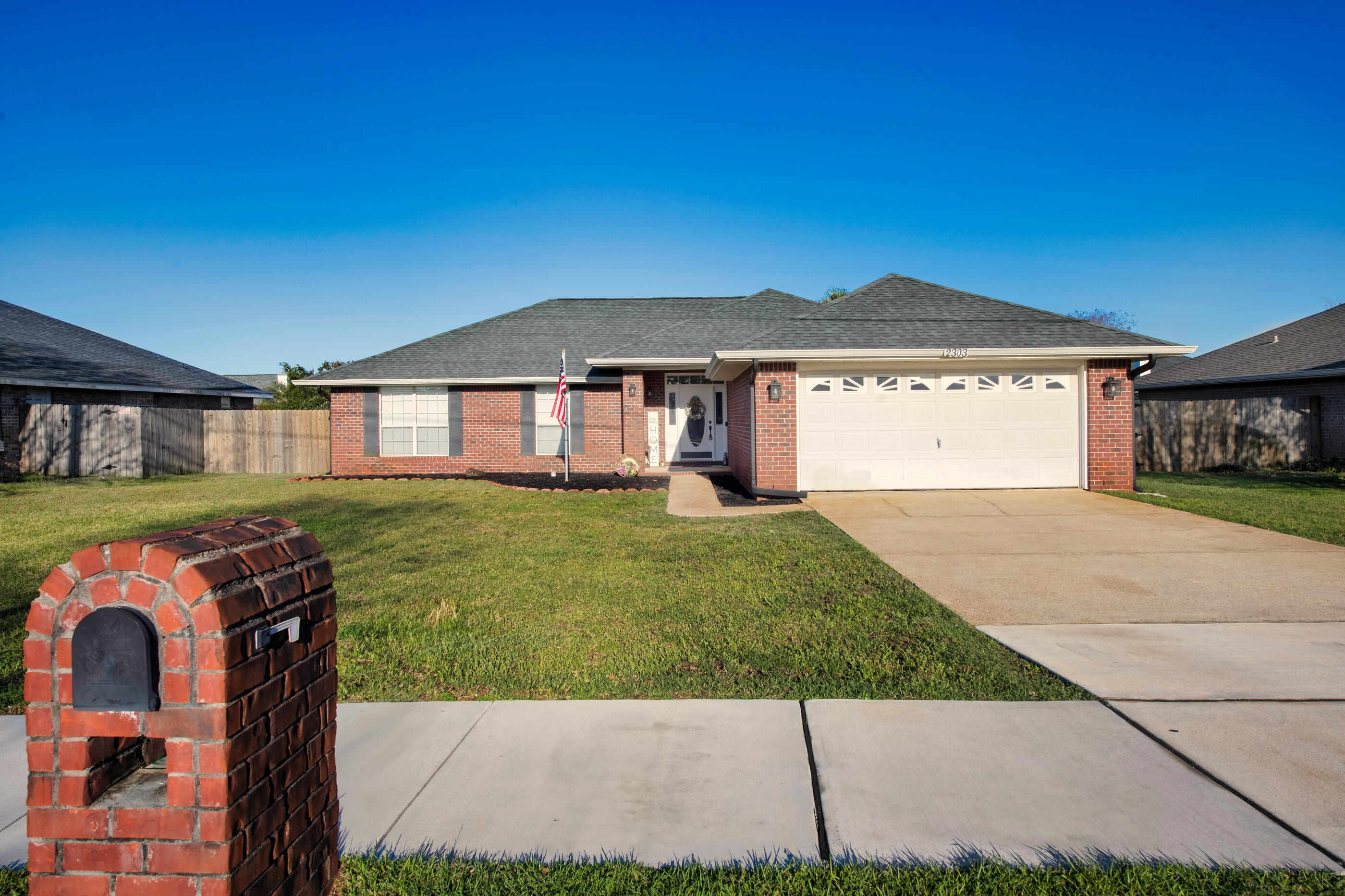 Assumable VA Loan with a 2.75% interest rate!This beautifully updated home offers a blend of modern upgrades and thoughtful features, making it the perfect place to call home. Located just a short distance from Navarre Beach, Hurlburt Field, and local schools, this home is both convenient and stylish. It boasts a newer roof (2019), gutters around the entire house, and a sprinkler system for easy lawn care. The home has been freshly painted, and all ceiling fans, door knobs, and cabinet hardware have been updated for a sleek, contemporary look. Inside, you'll find newer carpet and luxury vinyl flooring, and the air ducts and dryer vent system were recently professionally cleaned. To further improve air quality, an Aerus UV light air scrubber has been added to the AC system. The front fence has been replaced, and a 10-ft double gate has been installed, providing easy access for an RV or boat. Inside, the kitchen features professionally painted white cabinets, while the additional bathroom has an updated countertop. Cordless blinds have been installed throughout, and the front flower bed area has been reworked with excess bushes and plants removed for a cleaner look. Additional updates include a smart Nest thermostat, a Ring alarm system, and black stainless-steel appliances, including a fridge, microwave, dishwasher, and a double oven with an air fryer mode. The home also now has AT&T fiber optic internet, a feature that was previously unavailable. Outside, all light fixtures have been replaced, adding to the home's updated aesthetic. This home offers the ideal balance of comfort, convenience, and modern living. Schedule your showing today to see all that this fantastic property has to offer!