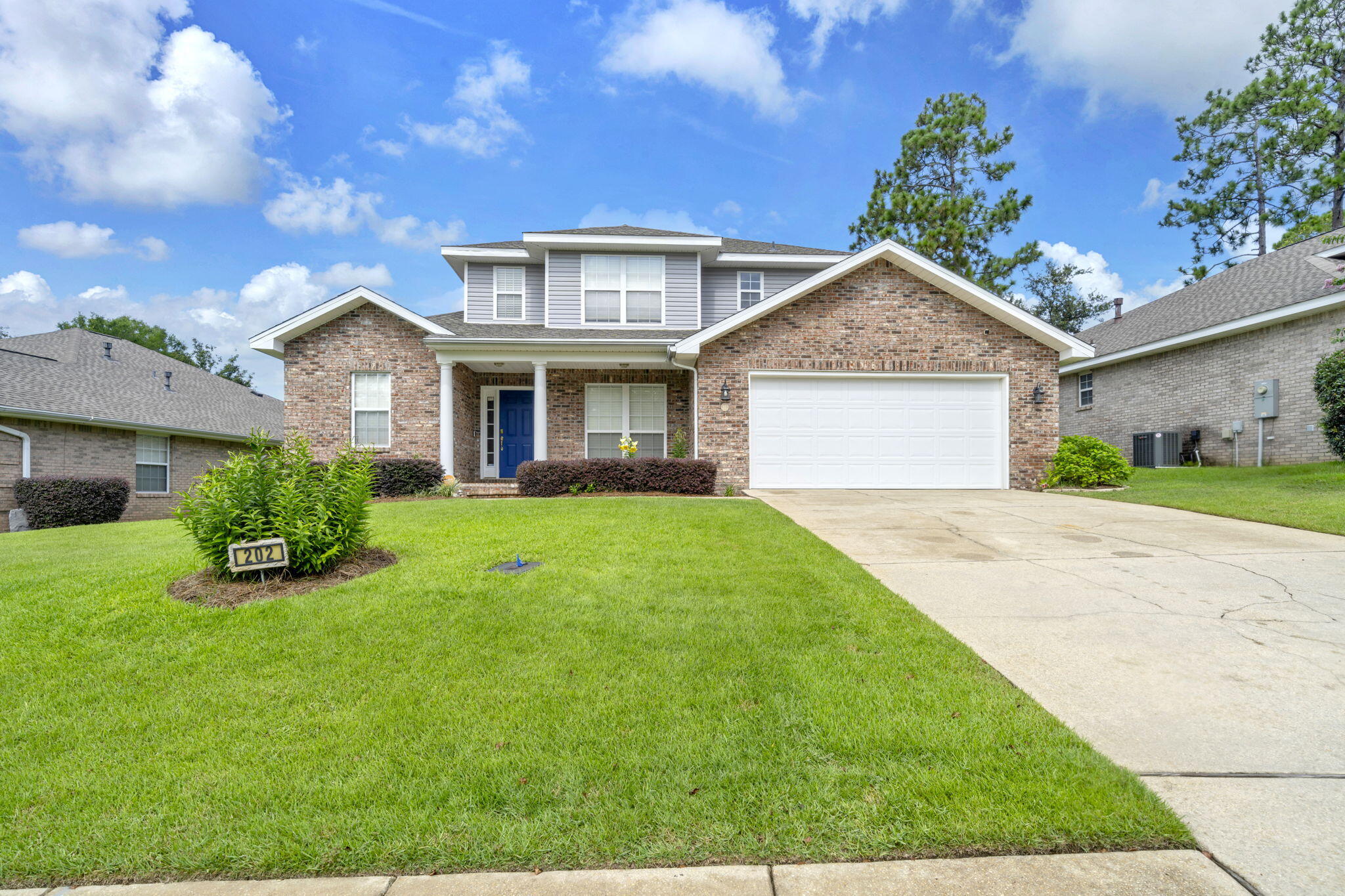 $10,000 seller incentive for closing cost or interest rate buy down!This stunning 4 bedroom 2.5 bath two story home is located in the desirable Woodridge Subdivision in the heart of Niceville. If you are looking for a centrally located home, look no further. Woodridge is located within 20 minutes of Eglin AFB, Duke Field/7th Group, Destin with its ''sugar white beaches'', and convenient to I-10. Top ranked schools are less than 5 miles away ranging from Kindergarten through college. Step inside to discover a warm and inviting foyer that sets the tone for the rest of the home. The spacious living areas boast all new LVP flooring that flows seamlessly through the downstairs with the exception of the owner's suite, which has warm, inviting hardwoods. Entire home has a fresh coat of paint. Upstairs you will find 3 large bedrooms, a bonus room and full bathroom with double vanity.
The owners suite, on the first floor, features a full bathroom with double vanity, a stand alone shower and a jacuzzi tub, The large walk-in closet offers plenty of storage space. The home boasts a functional kitchen with granite countertops, large island with breakfast bar and a spacious walk in pantry. At the front of the home is a "flex" room that works well as a formal dining room, or perhaps a study or play area for young children. Attached to the home is a fully screened large lanai with a newly installed ceiling fan. Fully fenced back yard for your privacy. Modern Security System is provided through Vivint. See features sheet for specific upgrades. This exceptional property offers everything you need for comfortable and convenient living. Don't miss your chance to call this house your home!