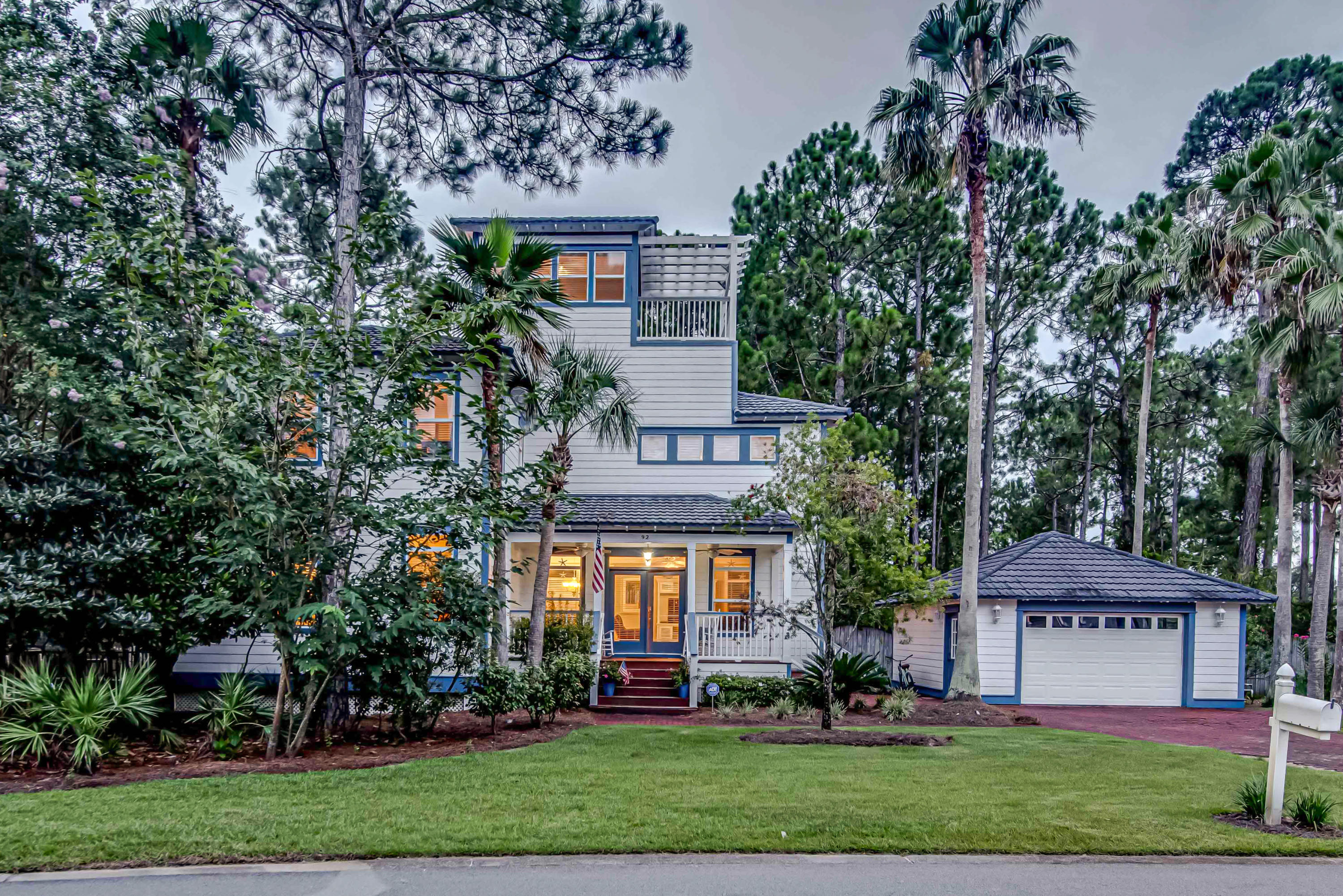 This home is located at the front of the neighborhood and very close to the large Lagoon Style Pool. Great Rental Projections plus per Year in this Short or Long Term Rental Neighborhood. Detached garage allows space for an additional Carriage House to be added. Sold partially furnish, this 3 story 2528 sq ft home with 2 car garage, 4 Bedrooms, 5 bath home has a place for everyone. Located in the gated community of Cypress Breeze Plantation, is just one mile from the renowned sights and views of Scenic 30A, and Santa Rosa Beach. The community, free from stylistic restrictions, is vivacious and unique, and contains the truly spectacular Cypress Breeze Lagoon community pool. The follow furniture will not convey - Living area, !st floor Bedroom & Master Bedroom.