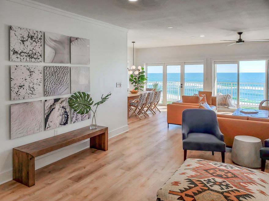 Exceptional Gulf Front in the heart of Seagrove. This penthouse residence in the ultra low density Sago Sands is like new. Completely renovated, this residence exemplifies a fresh contemporary yet elegant lifestyle. With soothing rich colors and a level of warmth not often found in coastal decor, it's the perfect beach retreat. The open living area with forever gulf views adjoins a sleek kitchen with a huge island, mirrored tile backsplash and black stainless appliances to perfectly combine form and function, with just a dash of glamour! Offering three generous bedrooms and baths all well appointed with luxury linens, this residence is move in ready. ''Walkable'' to the best amenities, no car needed. 30A at its best! *all information deemed reliable however buyer to verify*