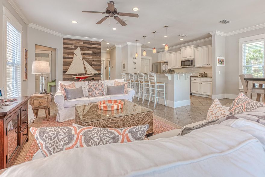 Welcome to your perfect beach retreat  on 30a. Located in Seacrest Beach, nestled between Rosemary Beach & Alys Beach, offering the best of 30a living. This desirable beach home sits 1 block from the Lagoon Pool, w/ beach tram service to your secure Deeded Beach right out your door. This never rented, pristine beach home provides open, inviting living spaces indoors & out. A generous master w/ en suite bath, large guest bedrooms, & impressive guest bath. Updates include newly renovated chef's kitchen,newly  renovated guest bath, new paint & blinds throughout. This home will generate impressive rental revenue, or come enjoy full time living at the beach. Take advantage now & invest in the #1 location in the US to invest in a vacation rental property, the Florida Panhandle A welcoming front porch invites you into the open & bright living space perfect for family gatherings at the beach.  Recently renovated & substantial Chef's Kitchen w/ breakfast bar makes entertaining at the beach easy. A large pantry & walk-in laundry room provide all the necessities. Newly renovated, impressive guest bath is conveniently located, and provides your guests a luxurious stay. 

The generous master bedroom presents french doors leading to the screened porch along with room for a seating area. The master en suite bath is bright & spacious. Providing a large walk-in shower, jacuzzi tub. separate water closet, & over-sized walk-in closet.  The first sizable guest bedroom also presents french doors leading to the screened porch & ample storage. The second guest bedroom currently offers two twins, but could easily accommodate a queen. This guest bedroom also offers a sitting nook, along with two generous walk-in closets. A newly screened & painted back porch provides more outdoor living space & can be accessed from both the master bedroom & first guest bedroom. 

Off street parking for 2 vehicles, along with attached, outdoor storage for all your beach gear.  Interiors recently painted & new blinds throughout the home. 

Seacrest Beach is perfectly located between Rosemary Beach & Alys Beach, along the beaches of 30A. Neighborhood amenities include a 12,000 sq ft Lagoon Pool with Cafe, a Wooded Nature Trail, Wooded Nature Preserve, and offering a year round beach tram service to and from your secured Deeded Beach. Shopping, fine dining, art & entertainment are right out your doorstep. Walk, bike, or take your personal golf cart and enjoy the finest 30A has to offer from this beautiful and exceptional beach home.



