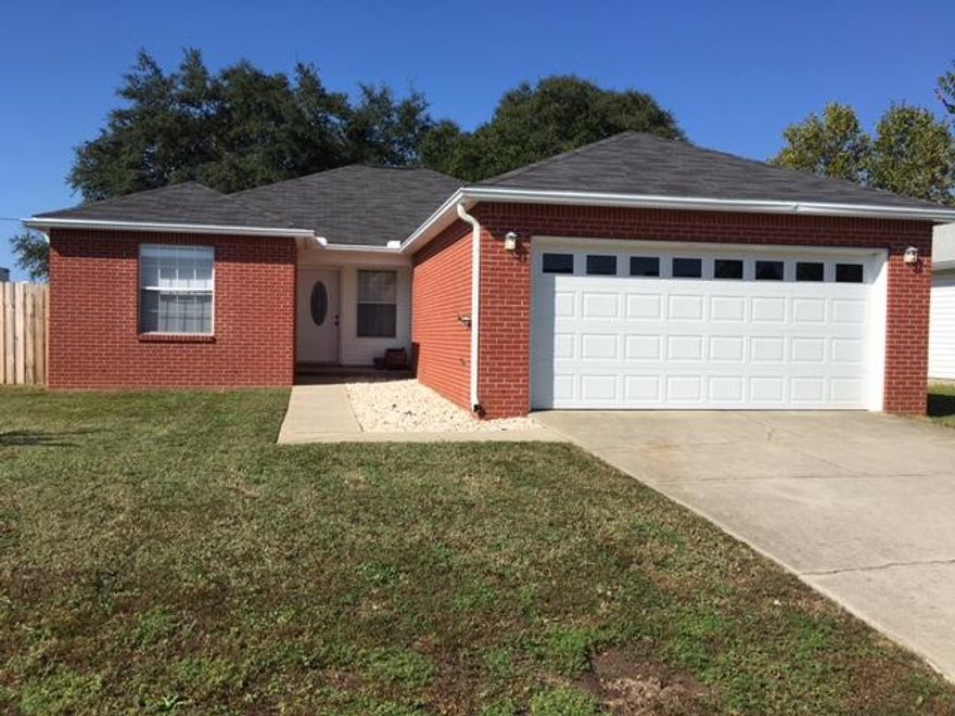 AVAIL: 12/13. FLEXIBLE S/D = TO 1 MO. RENT CAN BE MADE IN 2 MONTHLY INSTALLMENTS IF QUALIFIED. OWNER WILL CONSIDER A 6 MO. 1 DAY - 12 MONTH LEASE. NICE REMODELED HOME! Neutral paint, wood & tile flooring (no carpet), ceiling fans/light fixtures, cabinetry, vanities, granite countertops, stainless steel appliances & kitchen tiled backsplash. Open living/dining/kitchen combo- great for entertaining. Cathedral ceilings. Split bedroom plan for extra privacy. All electric! Inside utility room w/ shelving & front loader washer & dryer included. 2 car garage w/ auto garage door opener. Covered back patio & open deck. Privacy fenced backyard w/ lawn pump & sprinkler system for easy lawn care. 1 small dog okay w/ owner approval & a pet fee. You will be proud to call this your home sweet home!