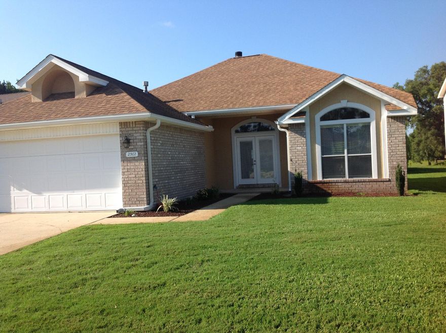 Beautiful Shalimar Pointe, A Gated Community just 7 minutes drive to Eglin Air Force Base.Move in ready! New kitchen with loads of cabinets, pantry, granite counters with an island, new stainless appliances and new lighting. Open floor plan with all tile floors in kitchen and great room. New engineered wood floors in all 3 bedrooms.Walk-in closet in master bedroom, large separate shower, whirlpool tub and double vanities. Also new fans, light fixtures throughout and new towel bars in both baths.New roof and outside paint in the last 5 years. A/C is original, has just been serviced and Seller is offering Buyers a 1 year Home Warranty.Inside is in the process of being painted. Did I say move-in Ready!