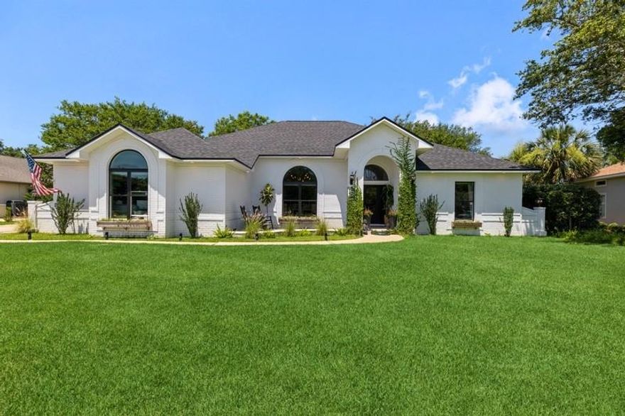 New roof, newer windows, luxury vinyl plank flooring throughout with a freshly painted interior and exterior. $50K landscaping overhaul to include fresh sod, privacy fence, newer sprinkler system and security system. Entire home has been generously updated in the past five years with the majority of the updates done in 2020. Upon entrance you and your guests will feel welcomed by the arched foyer that leads into a spacious open living area with vaulted ceilings and ventless gas fireplace. The kitchen features hardwood soft close cabinetry and black stainless appliance including a gas stove. Luxury stone countertops in both bathrooms. Custom closet systems in both master walk-in closets. Soft close barn doors and butcher block counter in laundry room. Plus all new lighting.