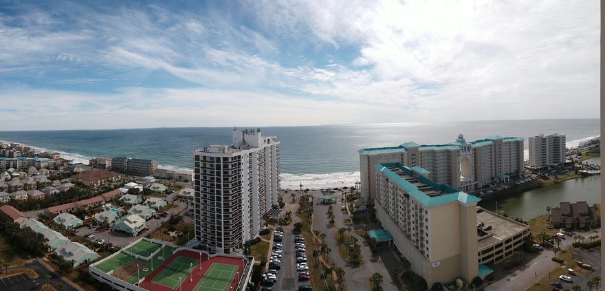 WATERVIEWS ALL AROUND! With access from the living room and the master bedroom, the balcony spans the entire width of the unit and offers 180 degrees panoramic views of the GULF OF MEXICO. From the front of the unit you can see the bay. Ariel Dunes 1 is located inside the Seascape Resort which means you have access to all the amenities. This includes 2 pools, tennis courts, 18 hole golf course, in building cafe, and most importantly access to over 2000 feet of private beach featuring Destin's infamous Emerald waters and sparkling white sand.The new Seascape Towne Centre is just a short walk away. There you can enjoy dining, entertainment, and shopping.