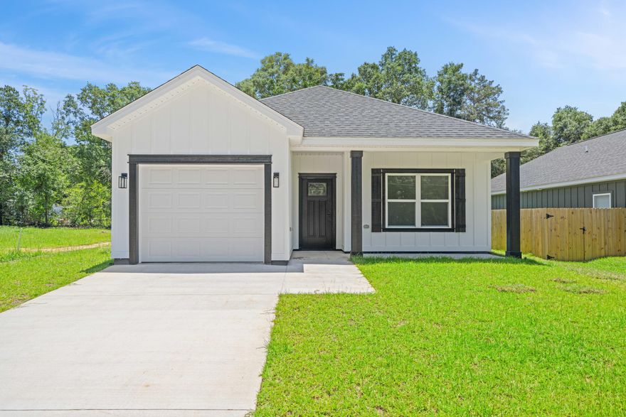 Welcome Home! Brand new 2025 build in Crestview! This 4-bedroom, 2-bath home features an open-concept layout with modern finishes throughout. Enjoy a bright living area, luxury vinyl plank flooring, and a stylish kitchen with granite countertops, stainless steel appliances, and the perfect area for gatherings. Both bathrooms are beautifully appointed with contemporary touches. Located conveniently by schools, shopping, and dining, this home combines quality, convenience, and comfort. Don't miss your chance to own a brand-new home in a prime Crestview location!