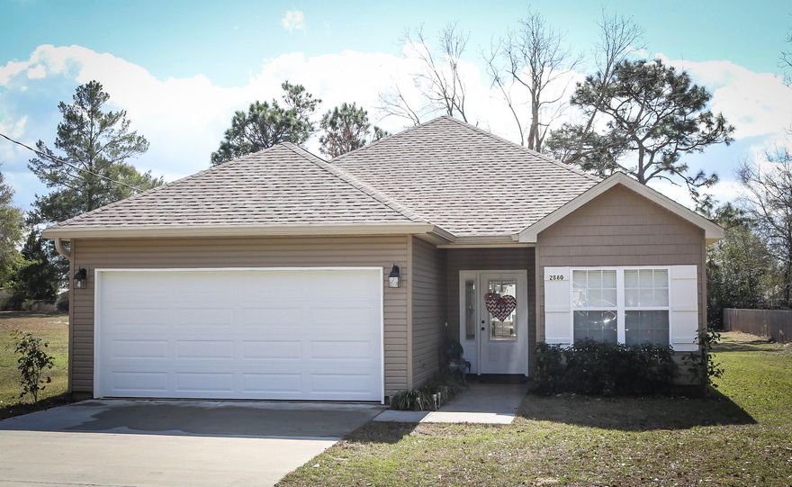 Beautiful home with a large, FLAT yard right in the heart of Crestview! This home features: Ceramic tile flooring in main living areas and carpet in bedrooms. The walk through kitchen boasts dark cabinets, stainless steel appliances, Oil-rubbed Bronze fixtures and a breakfast bar! The living area has a trey ceiling with crown molding and ceiling fan. Master bedroom is separate from additional bedrooms and has its own bath with double vanity. The large, flat back yard with NO HOA has endless possibilities for you and your family! Great location close to restaurants and shopping and in a quiet neighborhood. Seller offering 1-year Home Warranty through American Home Shield. Refrigerator will convey with acceptable offer only. Buyer to verify all areas of importance including measurements.