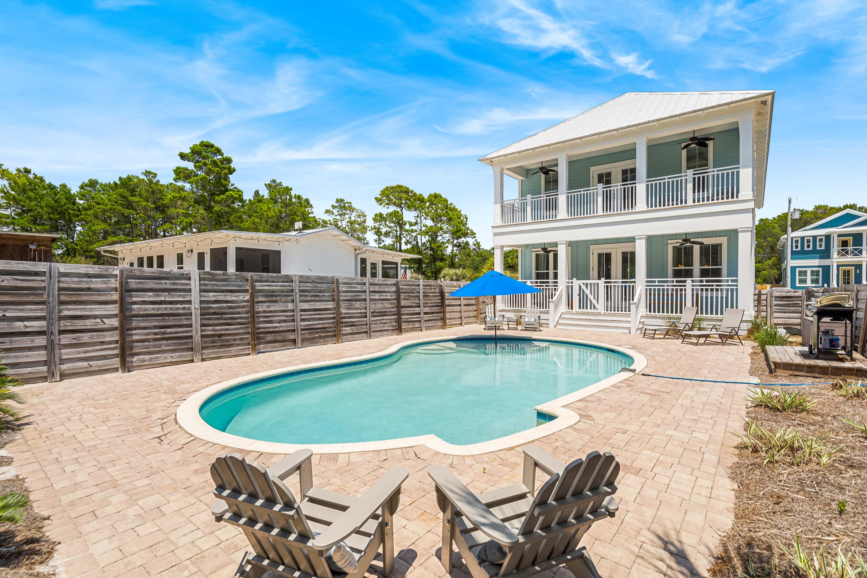 Fantastic Opportunity! 5BR/4.5BA South of 30A under $2 million! Located in Seagrove Beach on a quiet street and very close to the beach access, Seaside and Watercolor. Large, open floor plan with a master bedroom on the first floor and a second living area and master bedroom on the second floor. Soak up the sun next to the large private pool. This home offers quiet and peaceful privacy not often on found 30A. Call to view today!
