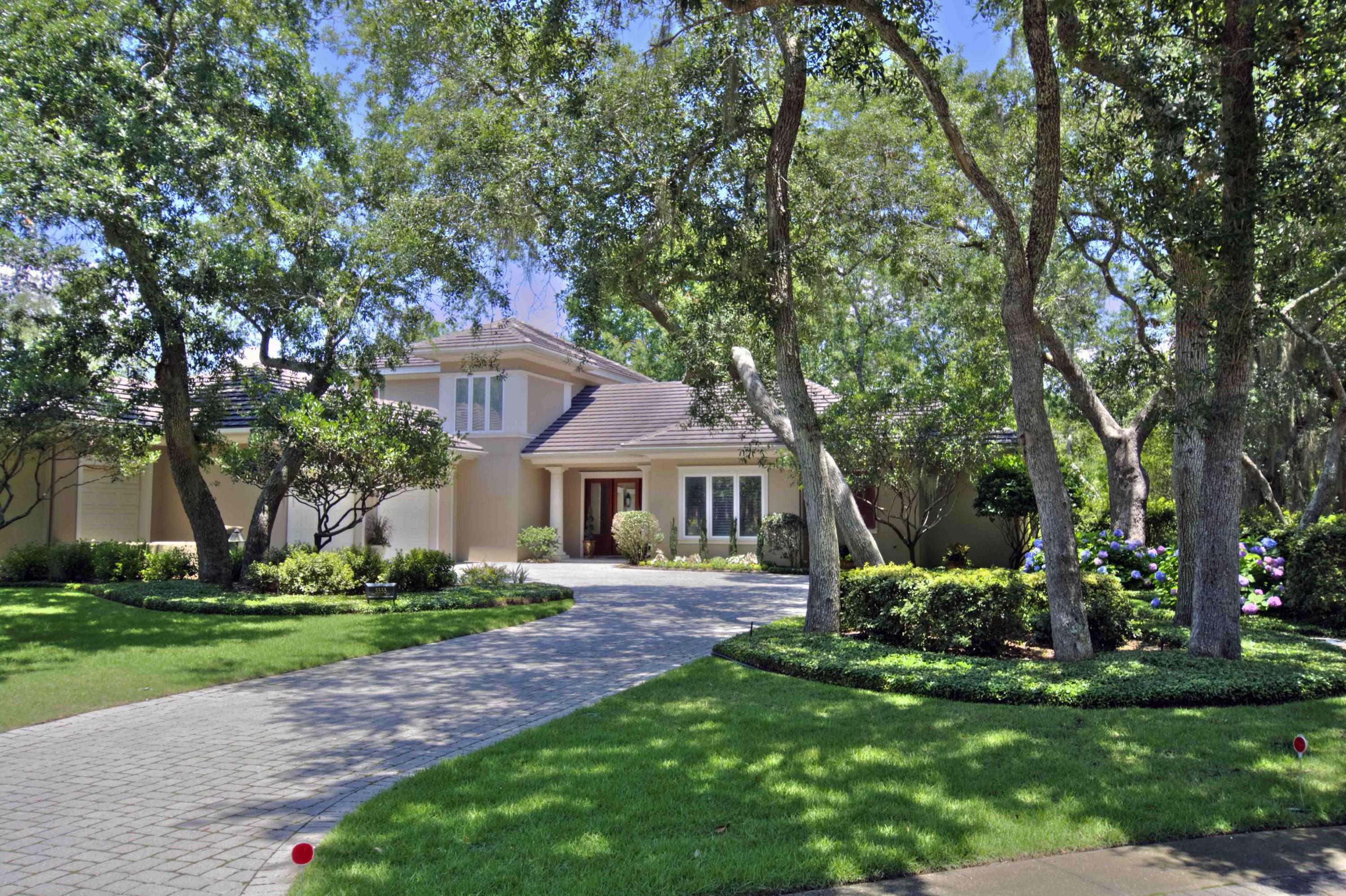 Presenting 3555 Preserve Lane. Words can't describes this amazing home. This gorgeous custom Huff built home is Located in the in the prestigious gated Burnt Pine Community, nestled on an incredibly peaceful lot boasting magnificent oaks and impeccable landscaping. Walk in to a grand entry foyer and bright open floor plan with a gourmet kitchen, formal dining area, large office, relaxing family area, convenient half bath, three spacious bedrooms, each with its own private bath, and a separate upstairs family / sitting area. Enjoy the convenience of an oversized two car garage and separate Golf Cart parking garage. Entertain family and friends in the serenity of a screened in outdoor kitchen area. This is truly a place to call home.
