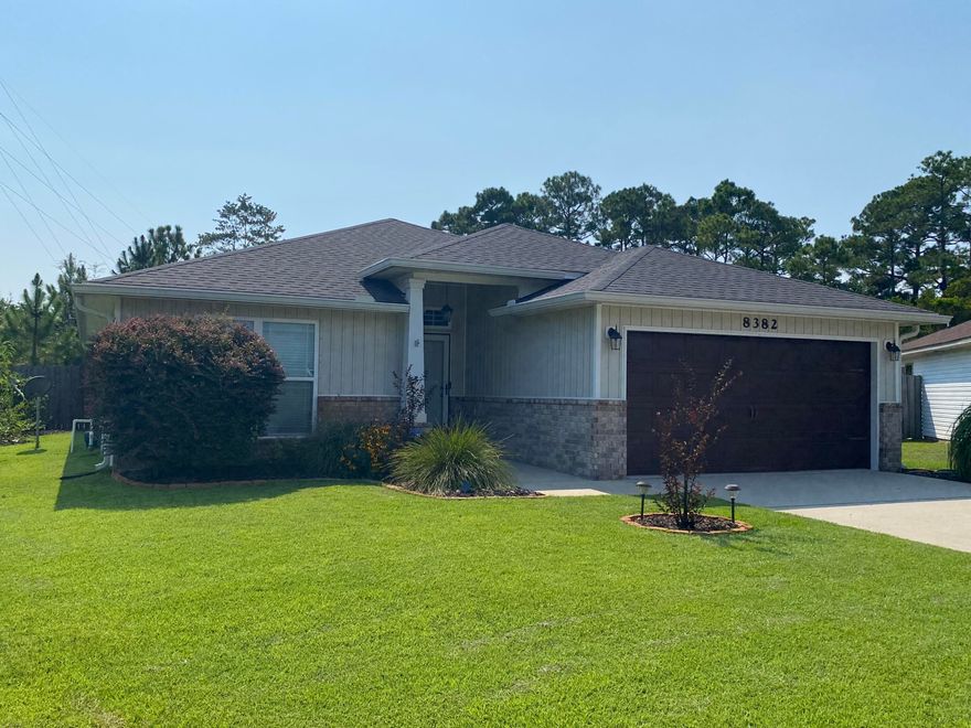 WELCOME HOME! This well maintained 3 bedroom 2 bathroom home nestled on a quiet cul-de-sac is waiting for you. Enjoy the charm of this neighborhood including sidewalks, underground utilities, street lights, and no HOA. Situated in a prime location it provides quick access to shopping centers, military bases and the majestic white sand beaches - all just minutes away. The open floor plan with vaulted ceilings includes a kitchen with granite counters, touch-less faucet, all stainless appliances, closet pantry, plenty of storage. Double doors lead you to the master suite at the back of the home with a large garden tub, separate shower, dual vanity, and a large walk-in closet. Upgraded waterproof wood plank flooring. Ceiling fans in every room.