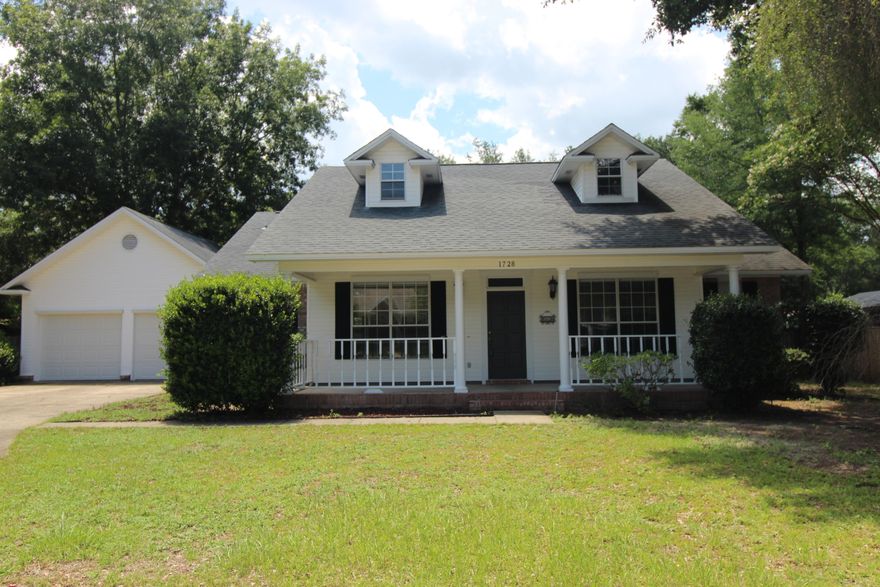 Large Lot on cul de sac. with a little TLC this gem will shine. Large covered porch expands across the front of the home. Enter into the large foyer and to your left is a the Flex room. Straight ahead is the living room featuring a gas fireplace and built in cabinets. Two french doors open to the office/library and through there to the enclosed Florida room with another entry back into the dining area just of the Kitchen, where you'll enjoy tall wood cabinets with glass inlays and custom tile flooring. Just off the kitchen is the laundry room with storage cabinets and counter top. On the opposite side of the house is the Master Bedroom with walk in closet and master bath boasting a garden tub and separate shower with double vanities. back through the living room and down the continue.. hall are the two additional large bedrooms, both with large windows. Entire home has wood floors and detailed tiles. The Large back yard is fenced in with a double gate and patio made from paves with a yard shed. Home is SOLD "AS IS". New Shingled Roof installed in 2016 and HVAC just a few years ago.