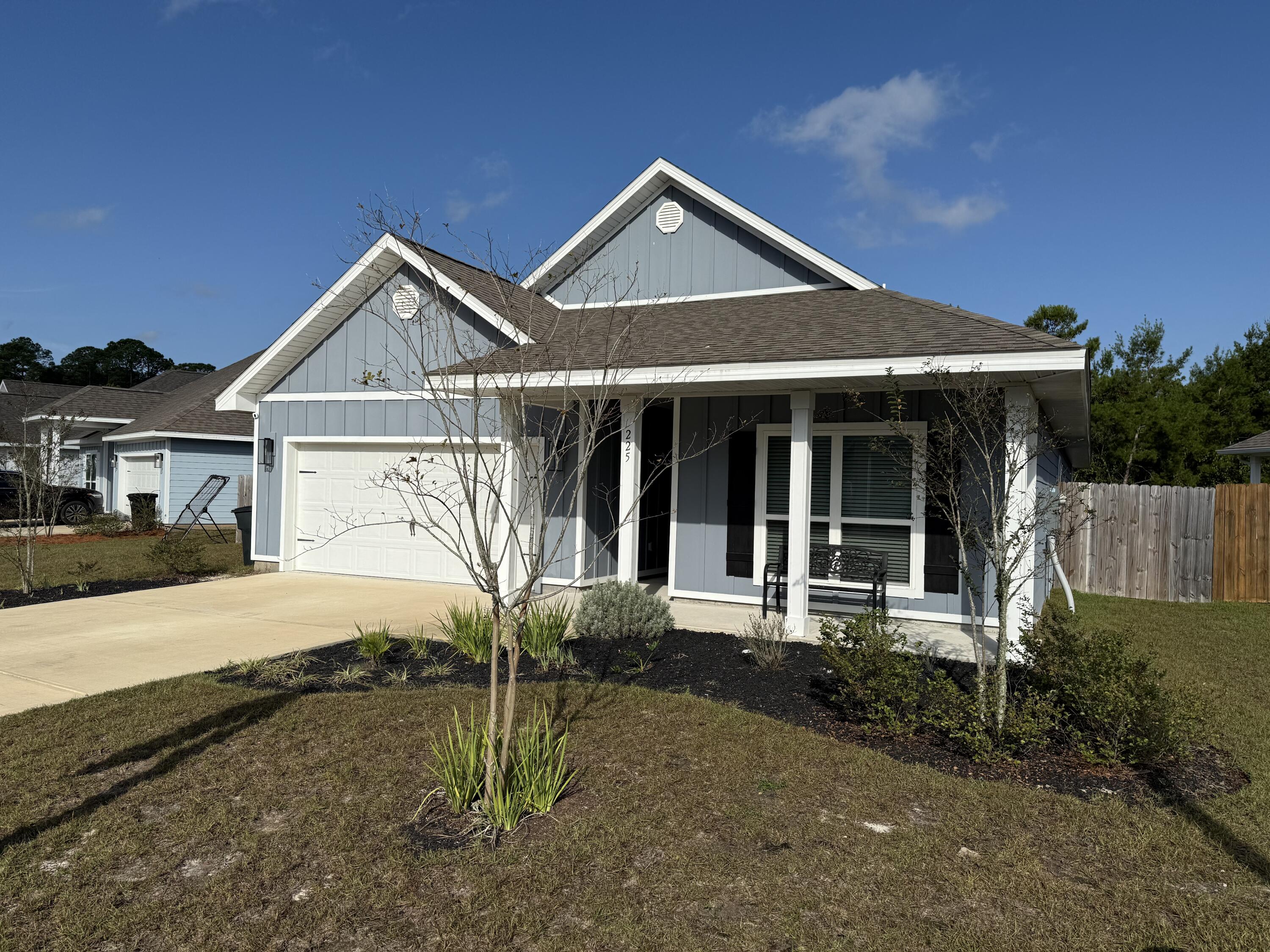 This spacious abode features a welcoming open floor plan, where the living room seamlessly transitions into the kitchen and dining area. The kitchen is equipped with modern appliances, ample counter space, and a convenient island for dining or meal prep. Four cozy bedrooms offer retreats for every family member, each with spacious closets. The primary suite includes a private en-suite bathroom for added comfort and convenience.