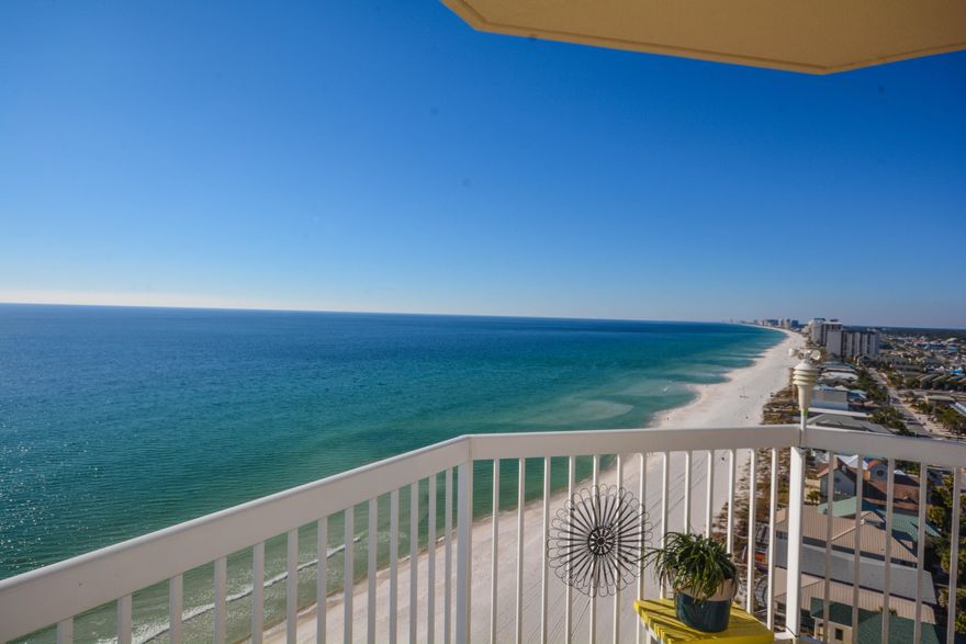 The ONLY West end 3bd available at Seychelles! This spacious 3bd, 2bth condo offers 1,425 sqft of living area with upgraded wood floors, stainless steel appliances, upgraded lighting, and a wall of windows in the living area for the ultimate coastline & Gulf views. Seychelles condo dues are $2360.74 per quarter and include ALL of your utilitiesYes, I said ALL! Seychelles also offers many amenities including 2 Gulf front pools & hot tub, a gated parking garage & building, fitness center, conference center, onsite rental, onsite management & much more. Seychelles is conveniently located within walking distance of St. Andrews State Park and only moments from the Marina, where you can enjoy excursions to Shell Island. Convenient to the area's best dining, nightlife, Shipwreck Island water