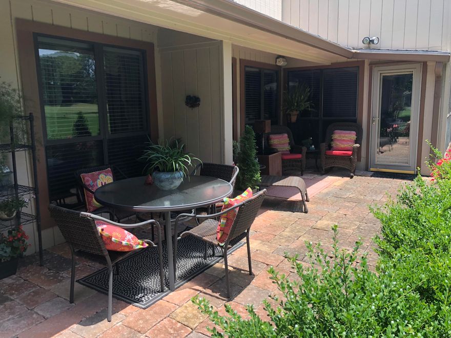 **REMARKABLE PATIO HOME**.This is one of Augusta Village's BEST views from this well maintained ONE LEVEL, two bedroom, two bathroom condo PLUS extended carport, private driveway, entry walkway and additional storage in Augusta Village (actually a detached home) overlooks #11 of the Links Golf course. Very private and expansive rear patio deck complete with pavers. Sun-room and breakfast room have been added to increase the size of the home by over 300 square feet.Bathrooms boast raised toilets and updated vanities along with Jacuzzi tub in master and over sized shower in guest bath. Surround sound in every room including patio, ceiling fans, additional windows added for more natural light. Storage galore with pull down stairs to attic storage that has been partially floored.