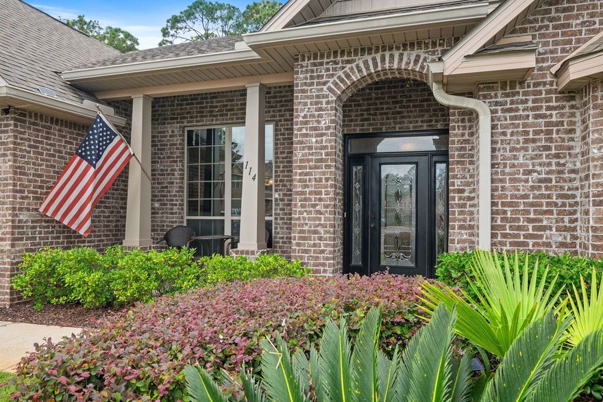 Nestled at the end of a quiet cul-de-sac in the sought-after gated community of Windsor Estates, this all-brick, single-story home blends timeless charm with modern comfort. Just north of Highway 98 and minutes from the white-sand beaches of South Walton, it offers a private retreat with convenience at your doorstep. The professionally landscaped backyard borders the peaceful state forest - providing both privacy and a scenic backdrop - and is spacious enough to accommodate a future pool. Enjoy quiet mornings with coffee or lively evenings with friends on the screened-in porch, complete with a cozy fire pit for s'mores and stargazing. Inside, an open and flowing split floor plan is perfect for everyday living and effortless entertaining. The living room features a welcoming wood-burning fireplace, creating a warm beach-farmhouse vibe. A formal dining room and dedicated office offer flexibility for both hosting and working from home. The upgraded kitchen boasts granite countertops, stainless steel appliances, and ample cabinetry, ideal for any home chef. The generously sized primary suite includes a sitting area (which could serve as a second office or reading nook), a large walk-in closet, and a spa-like bath with a soaking tub and separate shower. With its thoughtful layout, abundant natural light, and serene setting, this home offers a rare combination of warmth, style, and functionality - all within minutes of shopping, dining, and the Emerald Coast's finest beaches.
