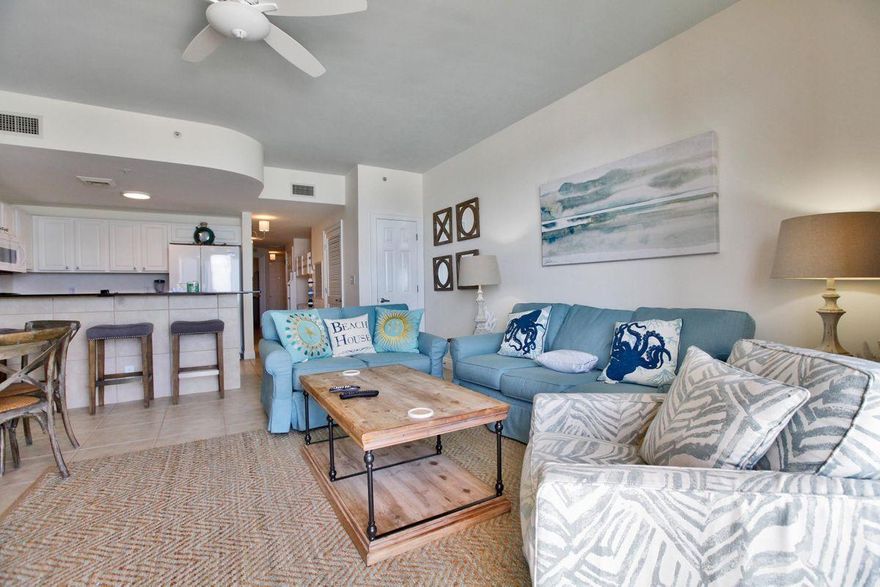 Located in the West Tower of Calypso unit 407 is near the center of the building. This Gulf Front Panama City Beach condo has been given a fresh coastal look and offers gulf views from a private balcony. With one bedroom, hallway bunks, and a queen sleeper sofa, this coastal-themed condo sleeps 6 and is a perfect second home or investment opportunity. Enjoy access to a semi private elevator, several resort-style amenities, including two pools, full service tiki bar by the pool, a hot tub, a fully-equipped fitness center, and coveted beach access. Located on Front Beach Road, this gulf-front condo is also conveniently located within walking distance of several nearby shopping sites, including Pier Park, Russell-Fields Pier and many dining options in Panama City Beach. Panhandle Getaways is also the on-site rental management company, providing convenience to any renters.