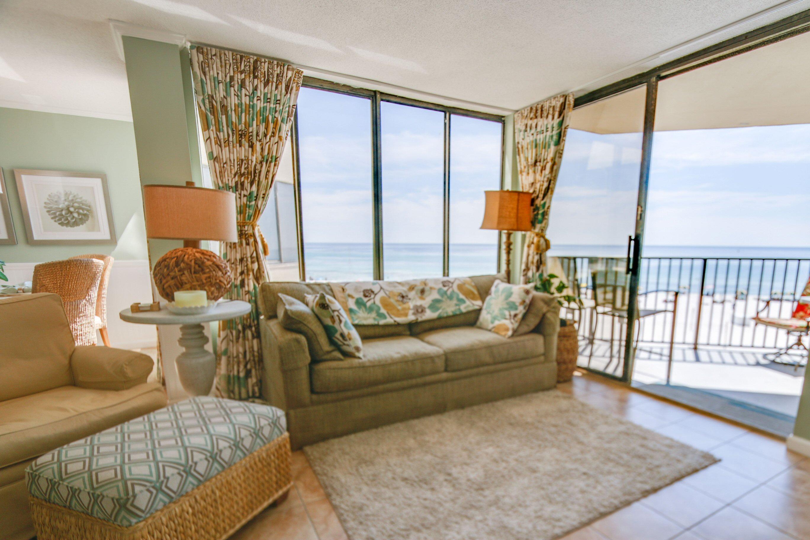 This unit is a must see! A non rental and the owners personal home. Incredible A unit at the Sunbird, the largest floor plan available. This unit is like no other, tile surrounds both the walls and bathtub in the bathroom, complete with a jetted tub. Unique tile frame for mirror in bathroom which set off the beautiful granite tops on the vanity. One of a kind custom decor in the dining and living areas, with beautiful draperies and dining furniture. Unlike many A units this unit has a king bed which is positioned to view the beautiful waters of the Gulf of Mexico while relaxing in the comfort of your bedroom. A beautiful coastal style bedroom set offers relaxation and comfort. Updated kitchen with glass top range, double wide refrigerator with ice and water in the door, a dishwasher and