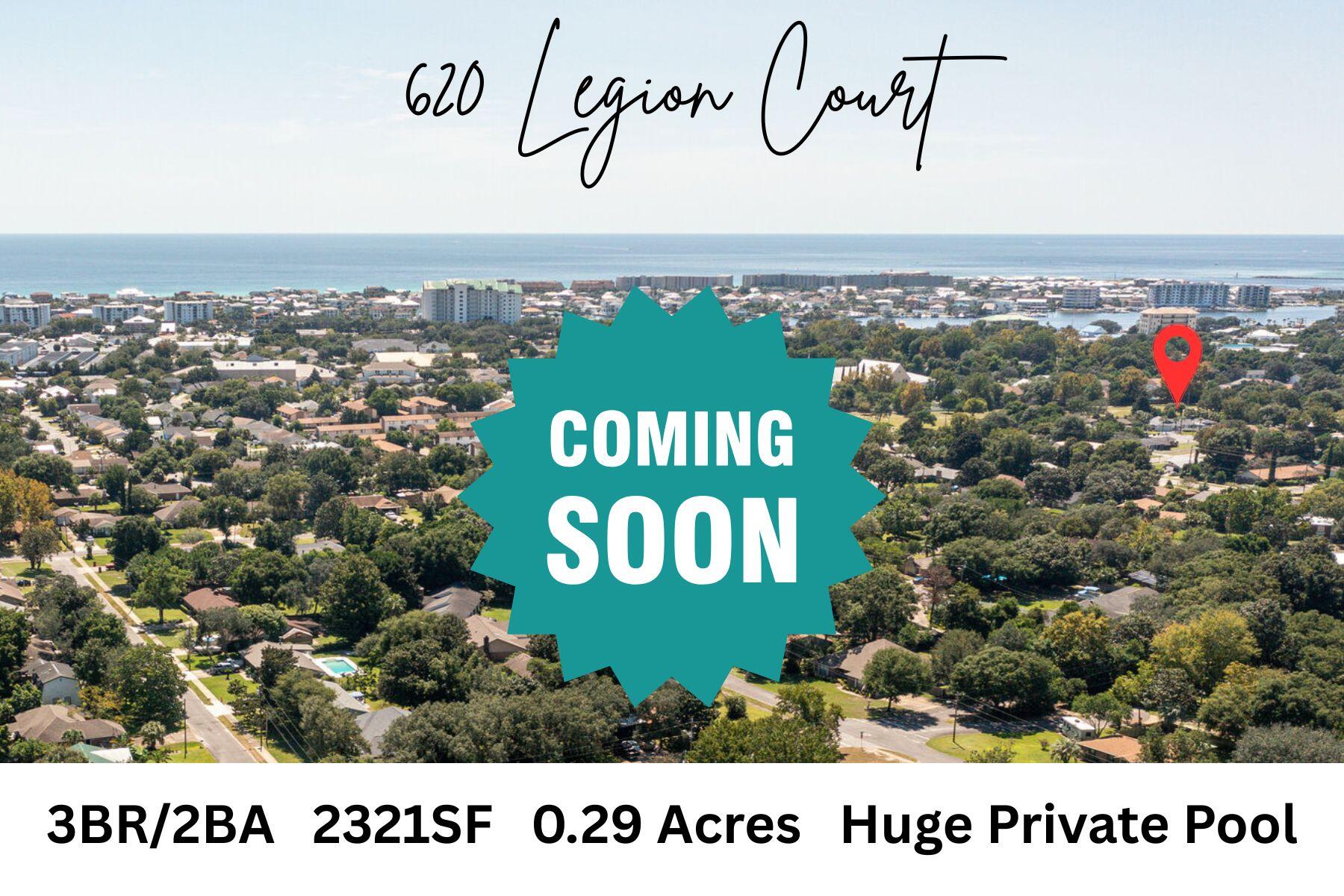 Coming Soon!! Spacious home with private pool for under $500,000 in Destin with a Brand New Roof! No HOA - Cul-de-Sac - 1.1 Miles to Joe's Bayou Boat Ramp - 0.3 Miles to Destin Elementary & 2.5 miles to public beach access! This spacious home with over 2300 square feet of heated and cooled space is ideally located on a cul-de-sac in West Destin just minutes to schools, parks, beaches, shopping, the Harbor District & within 14 miles of Eglin AFB & Hurlburt Field. Large 0.29 acre lot with fenced back yard offers plenty of room for outdoor living, entertaining, gardening, pets & play. Expansive private pool w/lanai perfect for cooling off as well as getting your laps in! The covered front porch with private courtyard provides the perfect spot for morning coffee. Large den off of the kitchen and expansive heated/cooled Florida Room both provide opportunities to create anything from a home office to craft room, man cave, gym, recreation/game room, playroom, home schooling space...The potential is endless for the house and yard! 2 Car garage has built in storage along each side to keep things organized. Master bedroom features a walk in closet in master bath and both guest rooms have large closets. New roof Sept 2025, New Hot Water Heater 2024. City of Destin allows Low Speed Vehicles on roads 35mph or less and the area features sidewalks for convenience & safety. City of Destin residents eligible for two free City parking passes per household, a free Joe's Bayou boat launch pass and a $30 annual pass to Henderson Beach State Park.