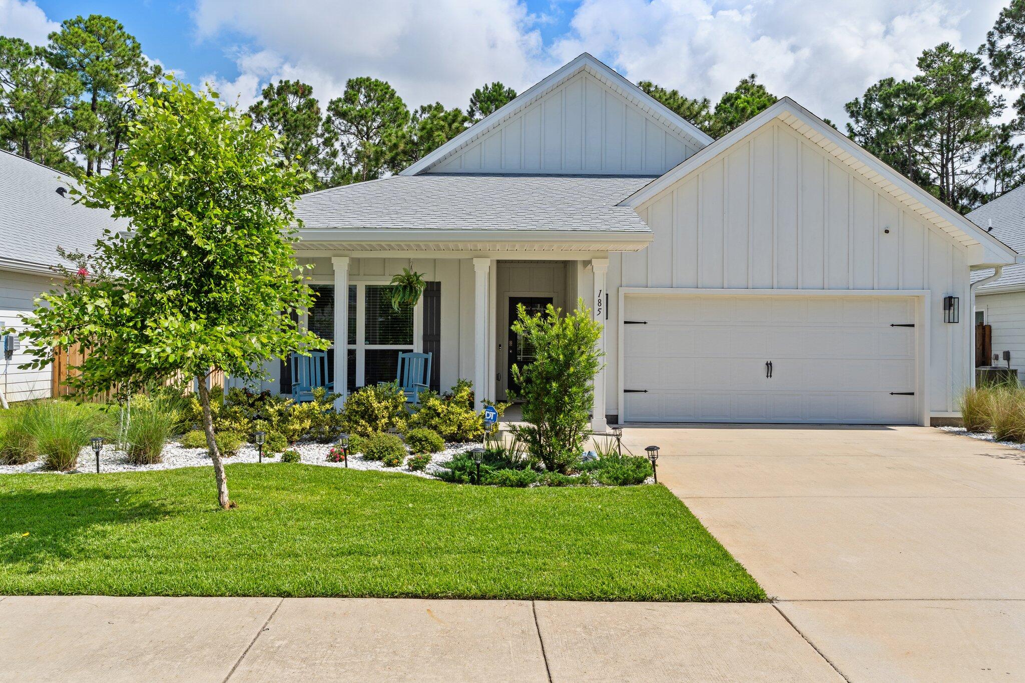 This beautifully maintained home is a fantastic find, no matter what you are looking to use the home for: full time living, short term rental, long term rental or a second home! Located close to the west end of 30A, this home is conveniently located near the beach, Destin, Grand Boulevard and so much more! Featuring 4 bedrooms, 2 bathrooms, and a 2-car garage, this light-filled home is welcoming and just like new. The 9-foot ceiling height makes this home feel even larger, the LVP floors are beautiful, as well as durable, and a large primary suite provides privacy. All appliances are included (even the washer and dryer!). Be sure to ask about furniture that is included with the sale of the home! Truly a wonderful opportunity to move into a like-new home near the west end of 30A!