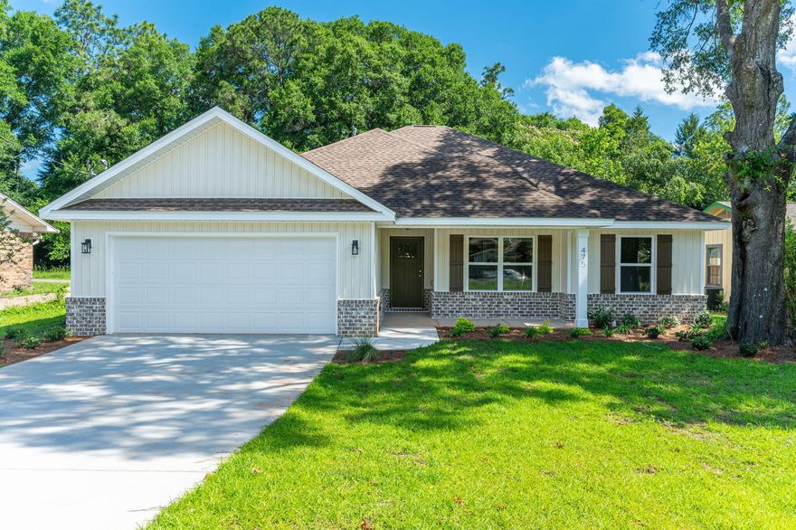 Stop the car and look no farther! This gorgeous Craftsman style home in Central Crestview is complete and looking for a family to call HOME. If you like all things new and want a local builder who takes a custom approach on finishing touches this home is the one for you. On top of beautiful touches inside and out the builder if offering a $10,000 closing cost credit with preferred lender. Upon entering into the home you will be greeted with Lvp flooring in the main living/wet areas, updated lighting package throughout the home, trayed ceiling in the living area, cased out windows, and gorgeous cabinets/counter tops to name a few. Outside is sure to impress as well with a new privacy fence & gorgeous landscaping. Last but not least you are conveniently located to all thing Crestview.