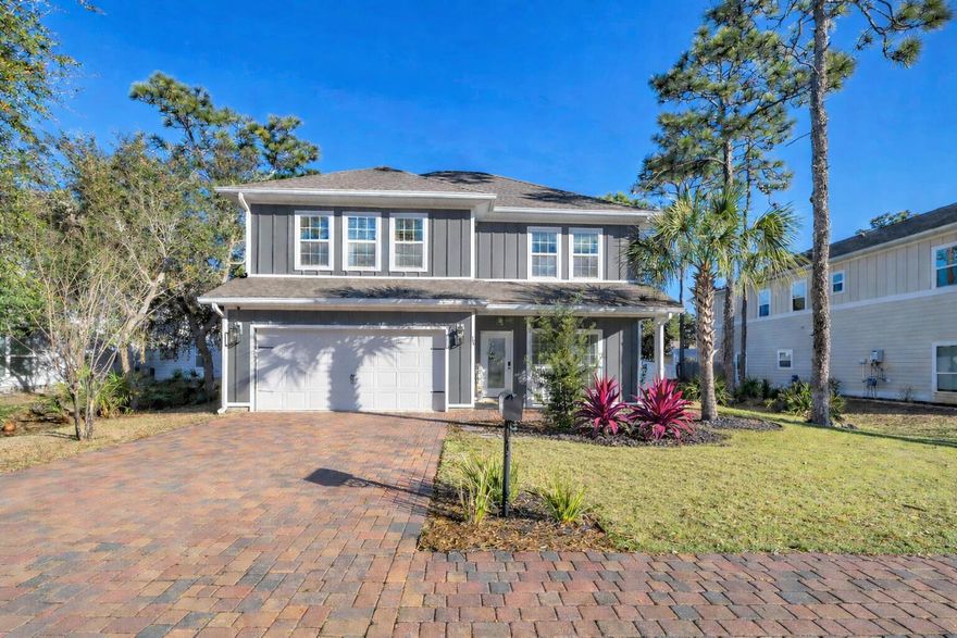 Welcome to this exceptional home in Mussett Bayou Manor, featuring a beautiful custom pool and private, fully fenced backyard designed for outdoor living and entertaining. Ideally located just minutes from the west end of 30A, Sacred Heart Hospital, Publix, Walmart, and the area's growing west-end development, this nearly new home offers almost 2,500 square feet of thoughtfully designed living space. The home includes 4 bedrooms, 3 and a half baths, with an open kitchen, living, and dining area, a first-floor primary suite, and an air-conditioned two-car garage. Upstairs features an additional living area and three bedrooms. Enjoy a covered porch, paver pool surround, lush landscaping, and a neighborhood dock with bayou access -- the perfect blend of comfort and coastal lifestyle.