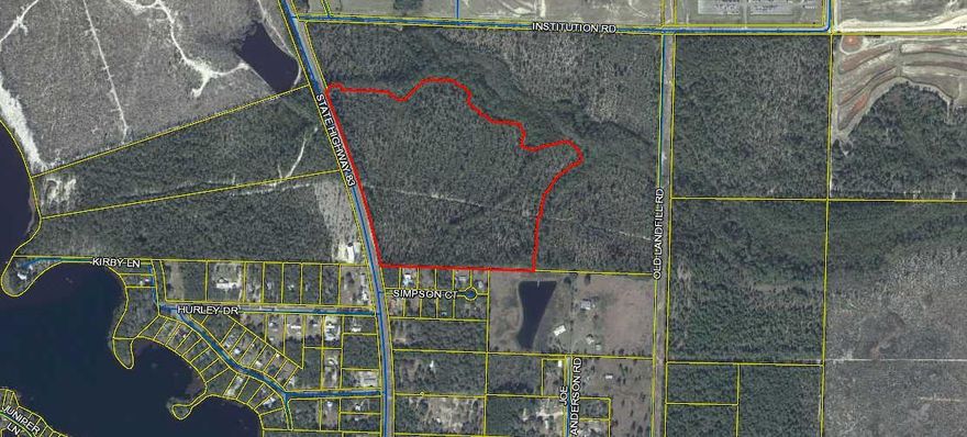 Property is just 2 miles north of Defuniak Springs city limit so would be a great location for a residential development . Property has approximately 1000 ft of road frontage on Hwy 83.  It is zoned for 4 units per acre.  Multi family/apartments is 10 units per acre. This is 45 acres cut out of a 108 acre parcel. Very little wetlands on property.