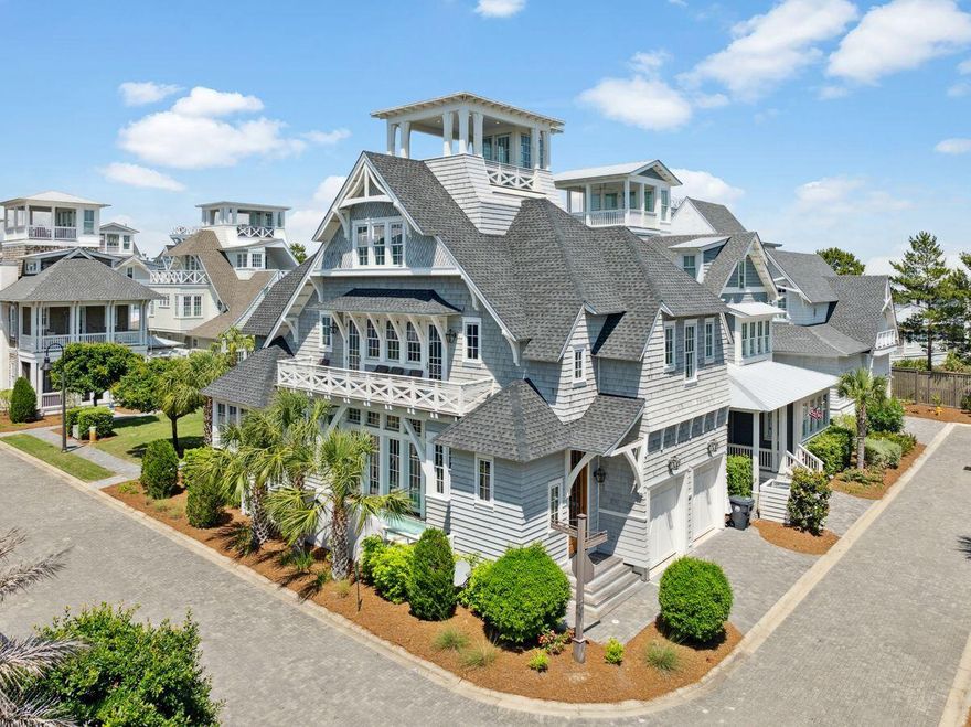 A vision of contemporary ease in an exclusive gated enclave, this residence stands gracefully along a verdant green space within Grace Point, one of 30A's most refined beachfront communities. With gulf views, a corner lot position, and seamless transitions between interior and outdoor living, this residence exemplifies thoughtful design in a peaceful, non-short term rental environment (minimum 28+ day rentals).Natural light pours into every corner of this open, coastal home. Comfortably sleeping 14, the floor plan is designed for connection and flow--each of the four bedrooms, plus a dedicated bunk room, includes its own ensuite bath. Clean-lined updates by Summer House Lifestyle infuse the interiors with modern sophistication, while the outdoor living area features a private pool positioned to maximize both privacy and views.

A two-car garage adds convenience, and the gated access to WaterSound Beach Club places top-tier dining, fitness, and resort amenities just moments away should you choose to join. Whether lounging poolside or watching the gulf shimmer in the distance, life here offers an effortlessly elevated beachside rhythm.