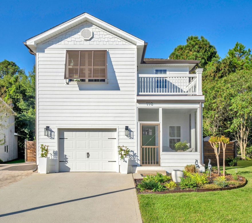 Nearly $100,000 in thoughtful seller improvements -- plus a rare assumable VA loan at approximately 2.7% interest -- make this Mosaic Oaks home a standout opportunity just under 4 miles from 30A's sugar-white beaches and only half a mile from Choctawhatchee Bay access. This impeccably maintained 3-bedroom, 2.5-bath home offers a beautifully upgraded coastal retreat with meaningful enhancements throughout, including a complete primary suite renovation, new luxury vinyl plank flooring, and a refreshed kitchen featuring professionally refinished cabinetry, modern tile backsplash, and upgraded cabinet lighting. Fresh interior and exterior paint, added trim detail, new shutters, gutters, and exterior doors create a cohesive, designer-inspired look rarely found in the community. The backyard is a true showstopper -- thoughtfully designed for both entertaining and relaxation with a Trex floating deck, custom paver patio, lush landscaping, irrigation system, and fully fenced yard. An outdoor umbrella and stylish fire feature create the perfect setting for grilling, gathering, or unwinding under the stars in your own private outdoor retreat.

Enjoy quiet mornings on the screened front porch or step upstairs to the private balcony off the primary suite -- both ideal for catching coastal breezes and sipping coffee. The spacious primary retreat serves as a true sanctuary with dual closets, balcony access, and a spa-like bath featuring a separate garden tub and tiled shower.

Upstairs, a generous landing connects the bedrooms and provides flexible space for a lounge, office, or playroom. Additional improvements include new sod, professional landscaping, storage shed, and numerous functional upgrades that enhance both comfort and long-term value.

Additional seller improvements since ownership include:
* Luxury vinyl flooring upstairs and stairwell
* Complete primary bathroom renovation
* Kitchen cabinet refinishing, backsplash, lighting, and vent hood
* Interior paint with added beadboard and trim detail
* Exterior paint and screened porch addition
* Fence installation and irrigation improvements
* Trex floating deck and custom paver patio
* New gutters and exterior doors
* Bermuda shutters
* Landscaping and sod
* Garage storage cabinetry
* Outdoor storage shed

The assumable VA loan at approximately 2.7% interest offers a valuable financing advantage for qualified buyers. Mosaic Oaks is a peaceful 32-home community conveniently located near Alaqua Dog Park, Padgett Park, South Walton High School, South Walton Library, local dining, shopping, and a daycare/preschool across the street. With beaches less than 10 minutes away and Choctawhatchee Bay access within walking or biking distance, this home blends location, lifestyle, and meaningful upgrades in one beautifully maintained coastal property.