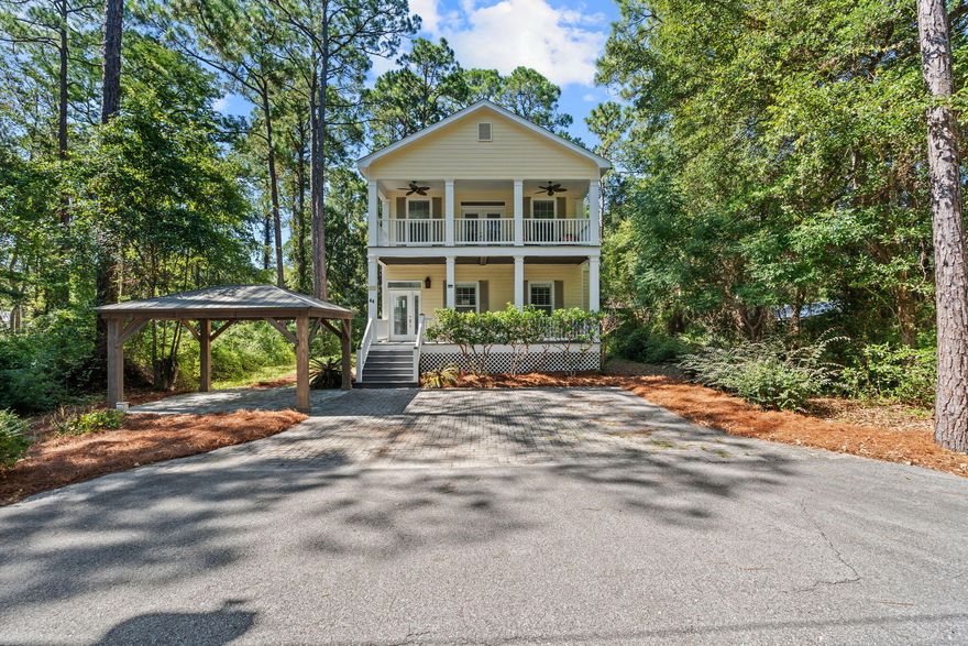 Owner says Bring us an OFFER . But WAIT...just a short drive (a little over 4 miles) to Grayton Beach where full-time residents with 4WD may qualify for an annual beach driving perm........ Located in the highly desirable Point Washington area, this charming home offers privacy, a peaceful wooded setting, and no HOA. Interior highlights include real oak flooring on the main level and luxury vinyl plank in all bedrooms. Recent updates feature a remodeled kitchen and fresh interior paint. Two spacious covered balconies provide ideal spaces for relaxing and taking in the natural surroundings...Room for a pool and short term rentals allowed. Just two blocks from the beautiful Choctawhatchee Bay access to a public boat ramp for kayaking, canoeing, fishing and enjoying breathtaking sunsets